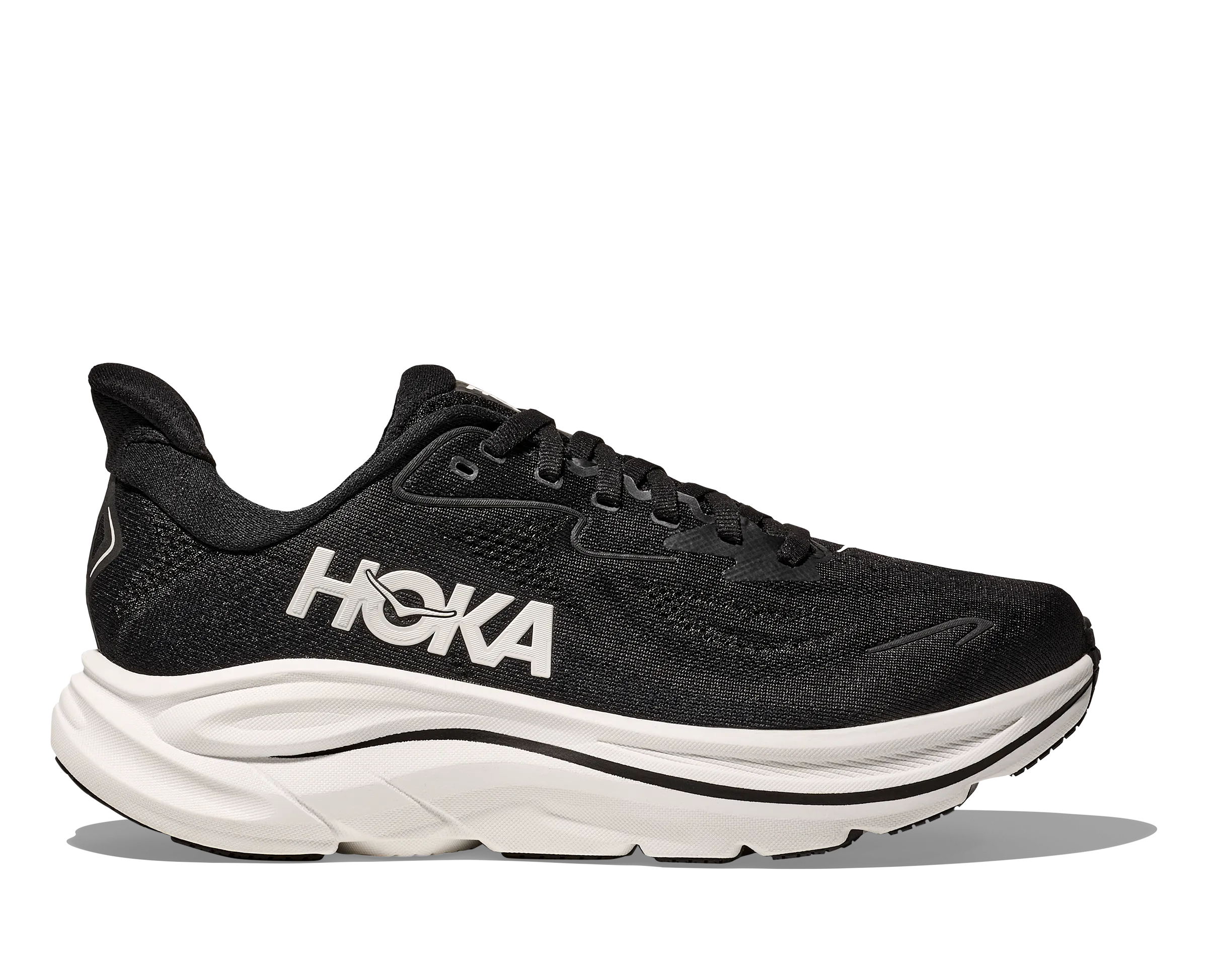 HOKA Women's Clifton 10 Cushioned Running Shoe - Black/White