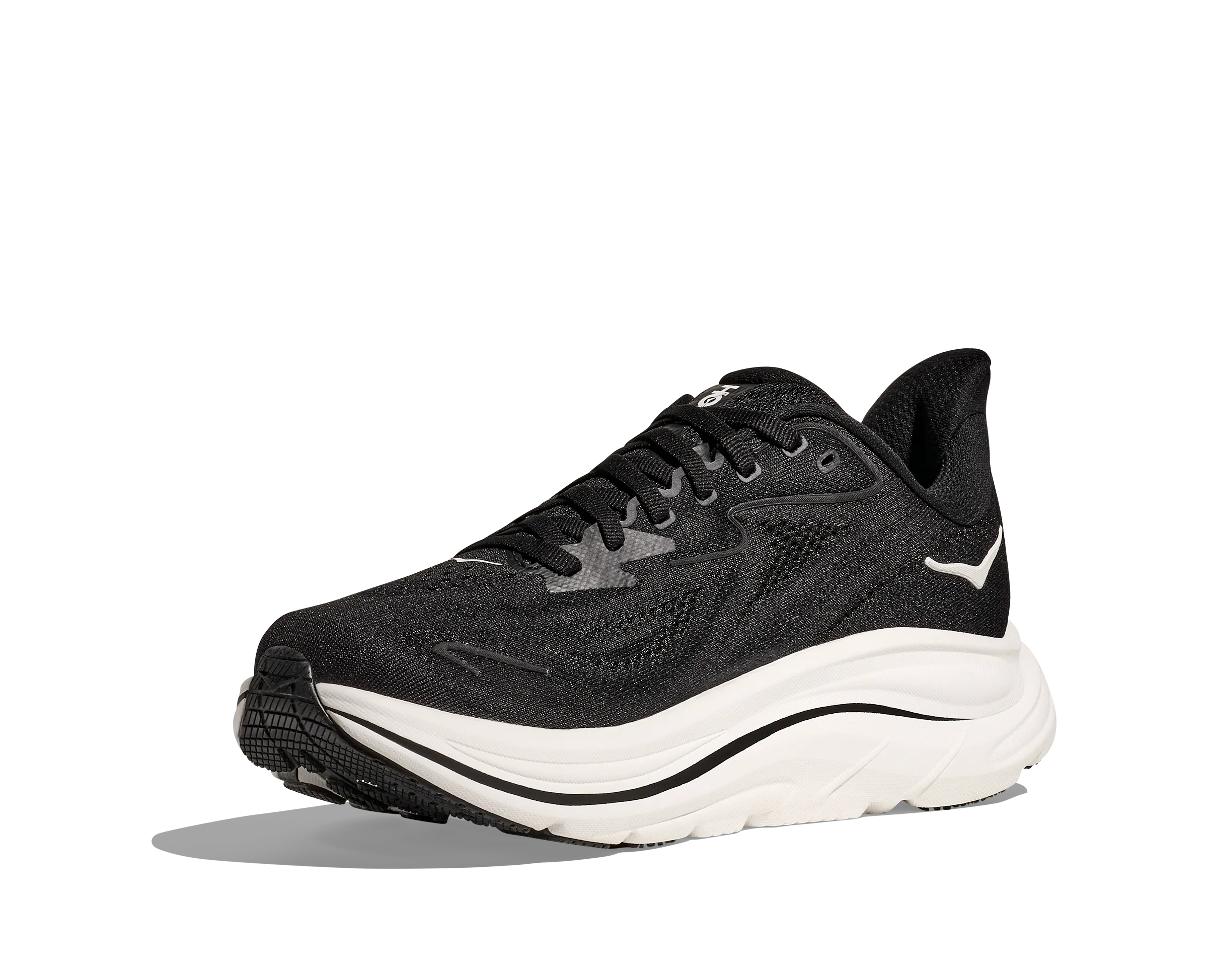HOKA Women's Clifton 10 Cushioned Running Shoe - Black/White