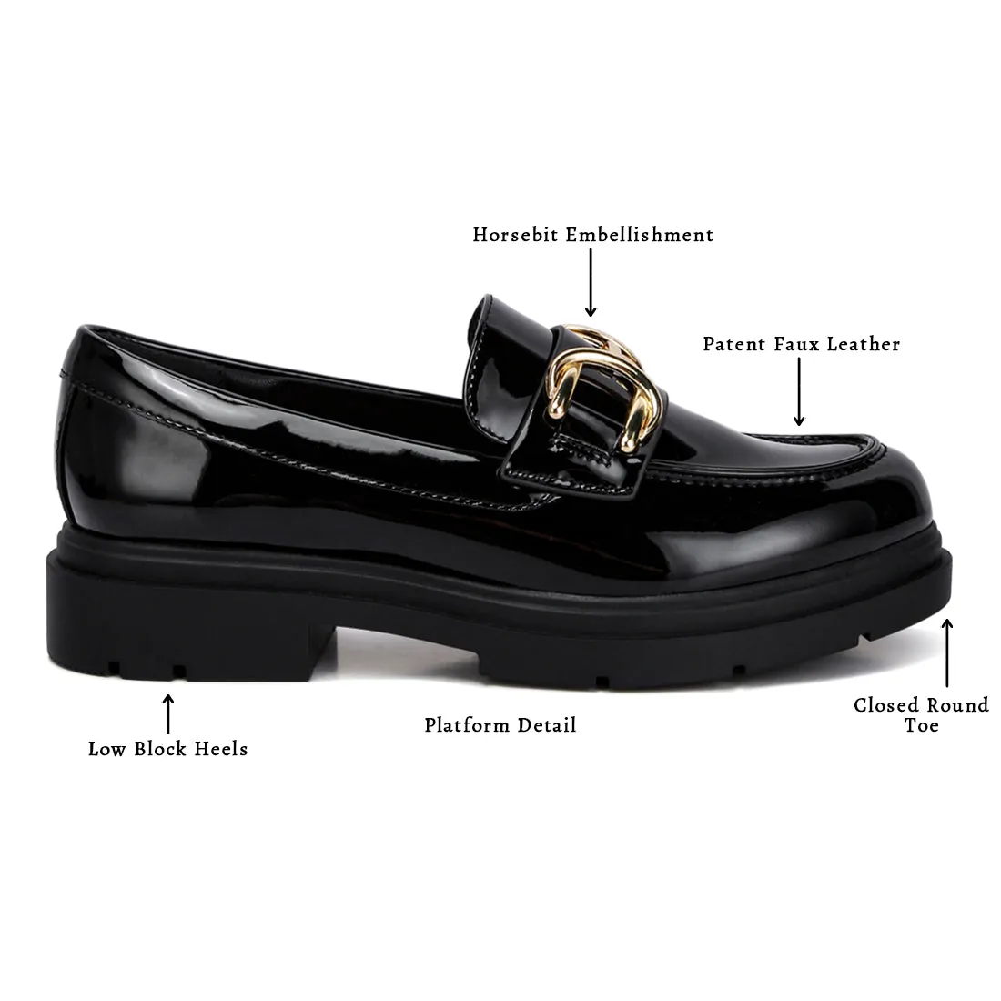 Horsebit Embellished Platform Loafers