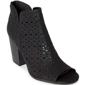 INDIGO RD. Women's Perforated Faux Suede Peep Toe Ankle Booties