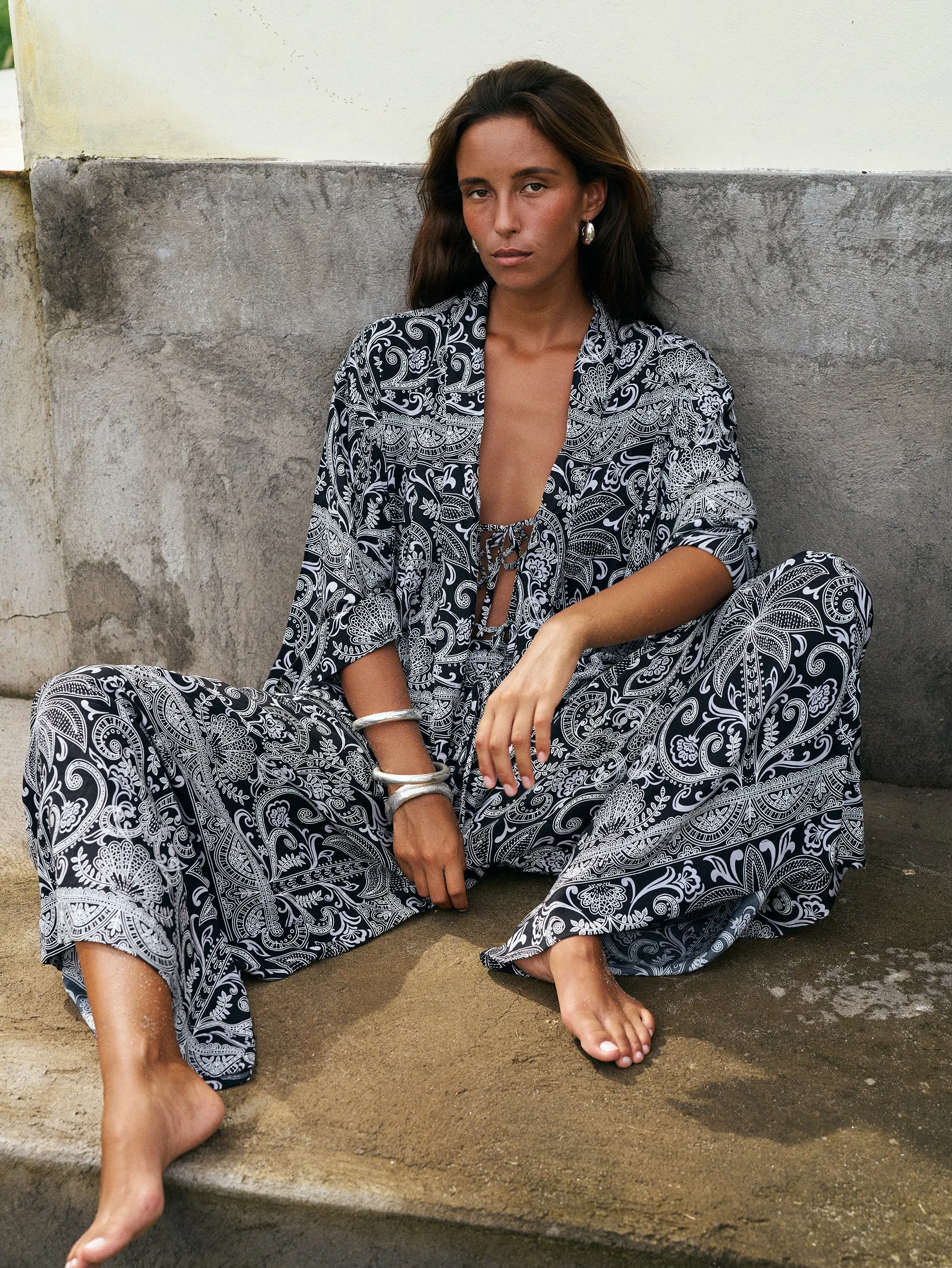Kimono Shirt | Black Palm