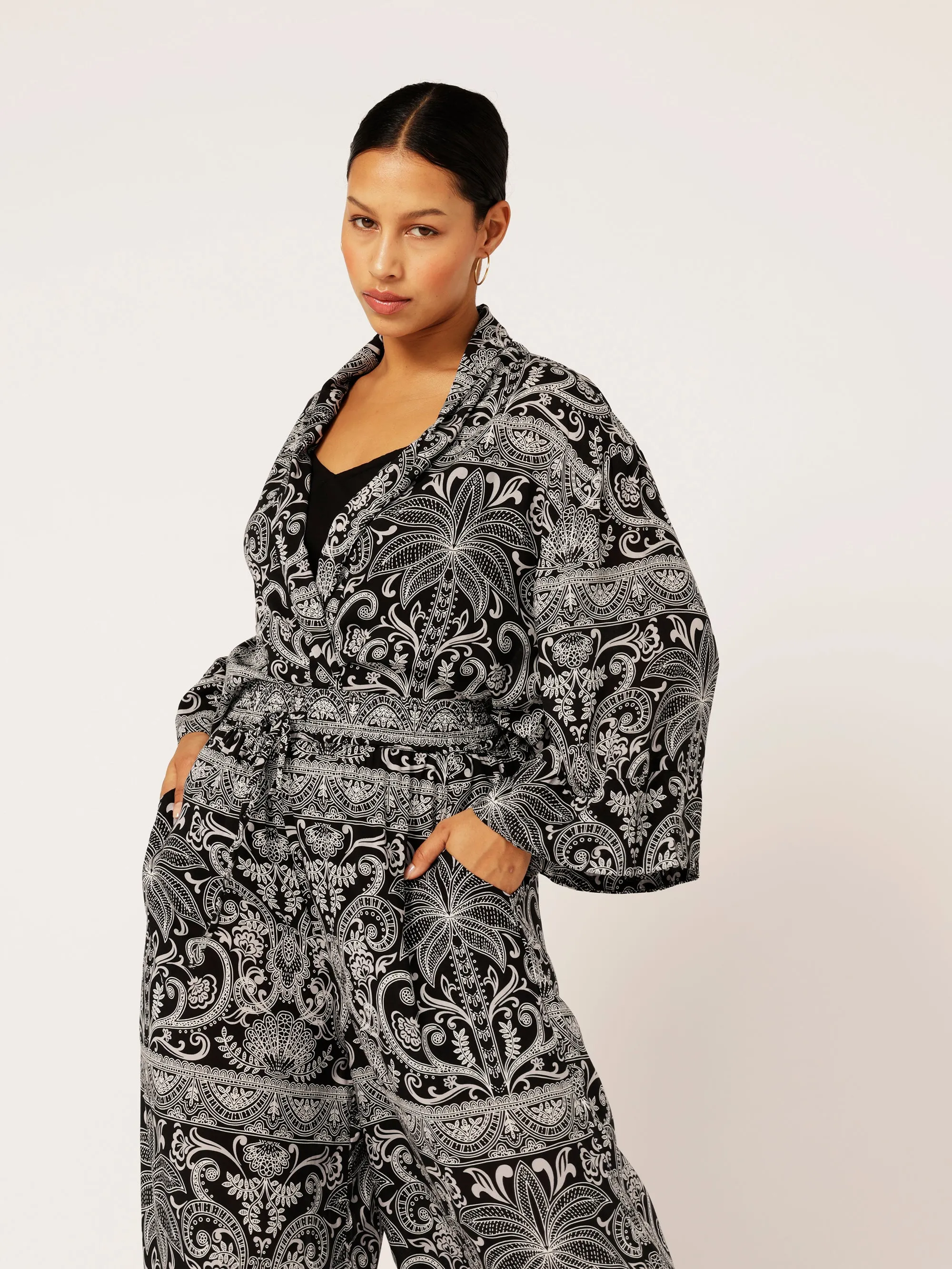Kimono Shirt | Black Palm