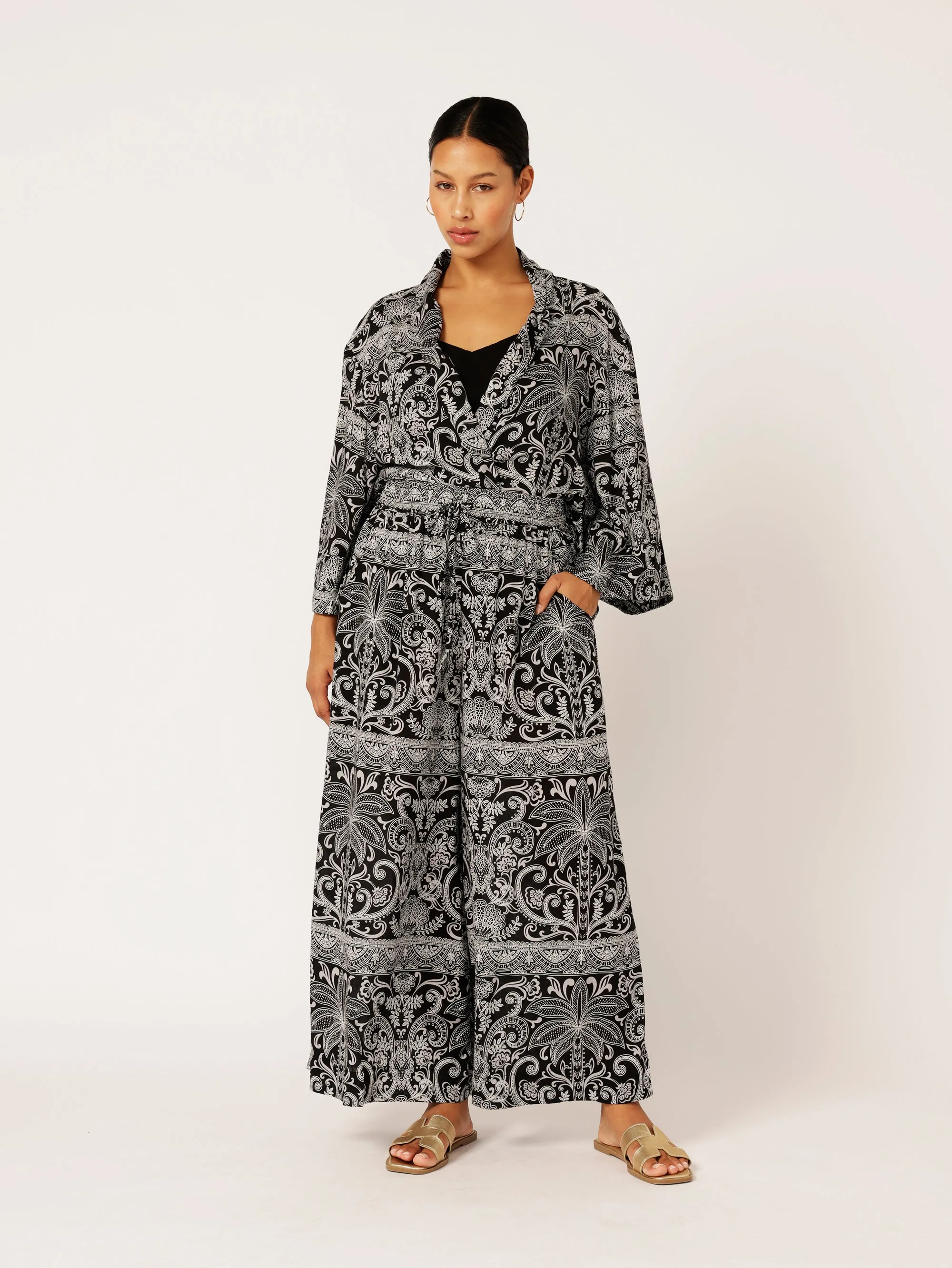 Kimono Shirt | Black Palm