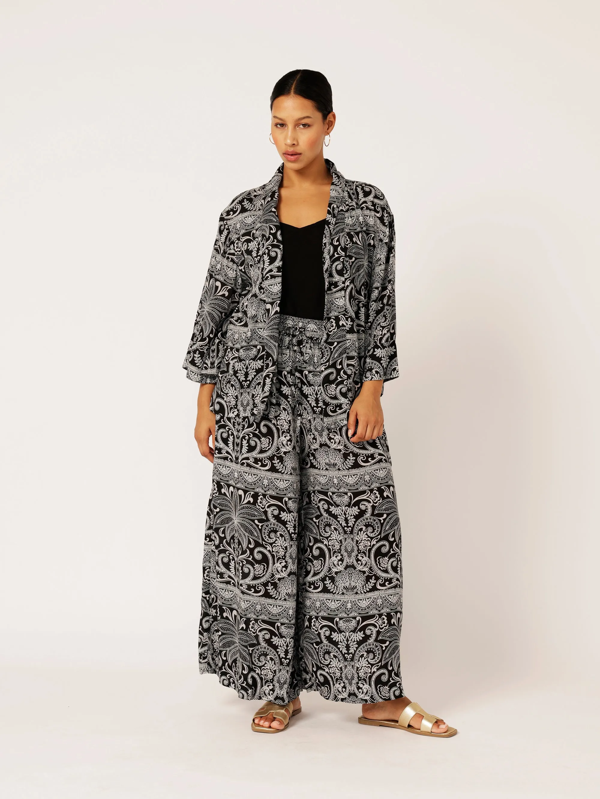 Kimono Shirt | Black Palm