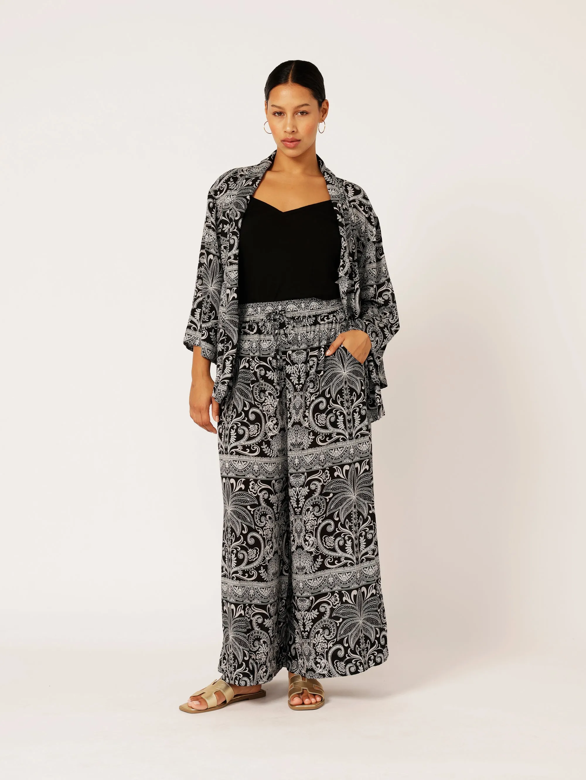 Kimono Shirt | Black Palm