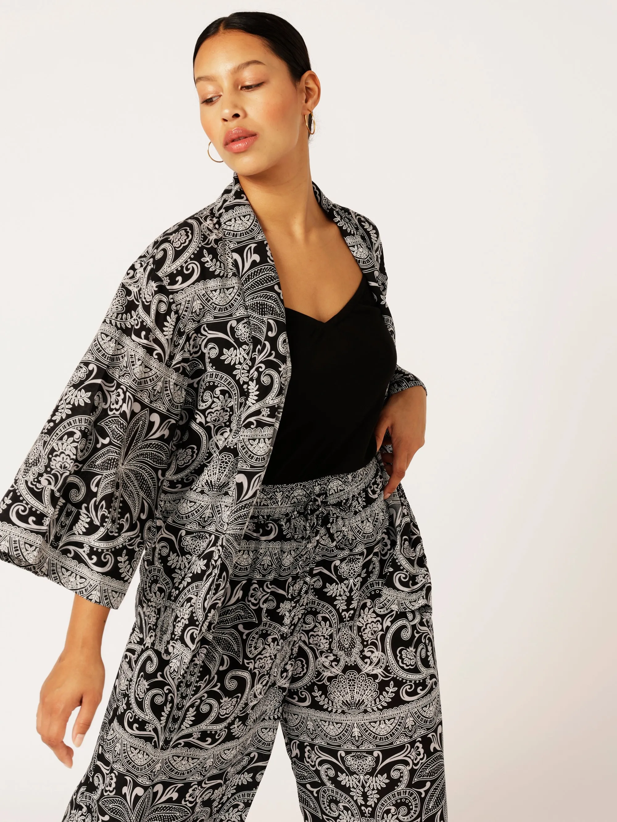 Kimono Shirt | Black Palm
