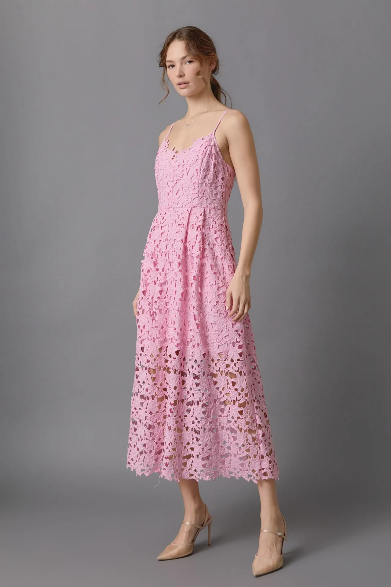 Lace Cami Midi Dress