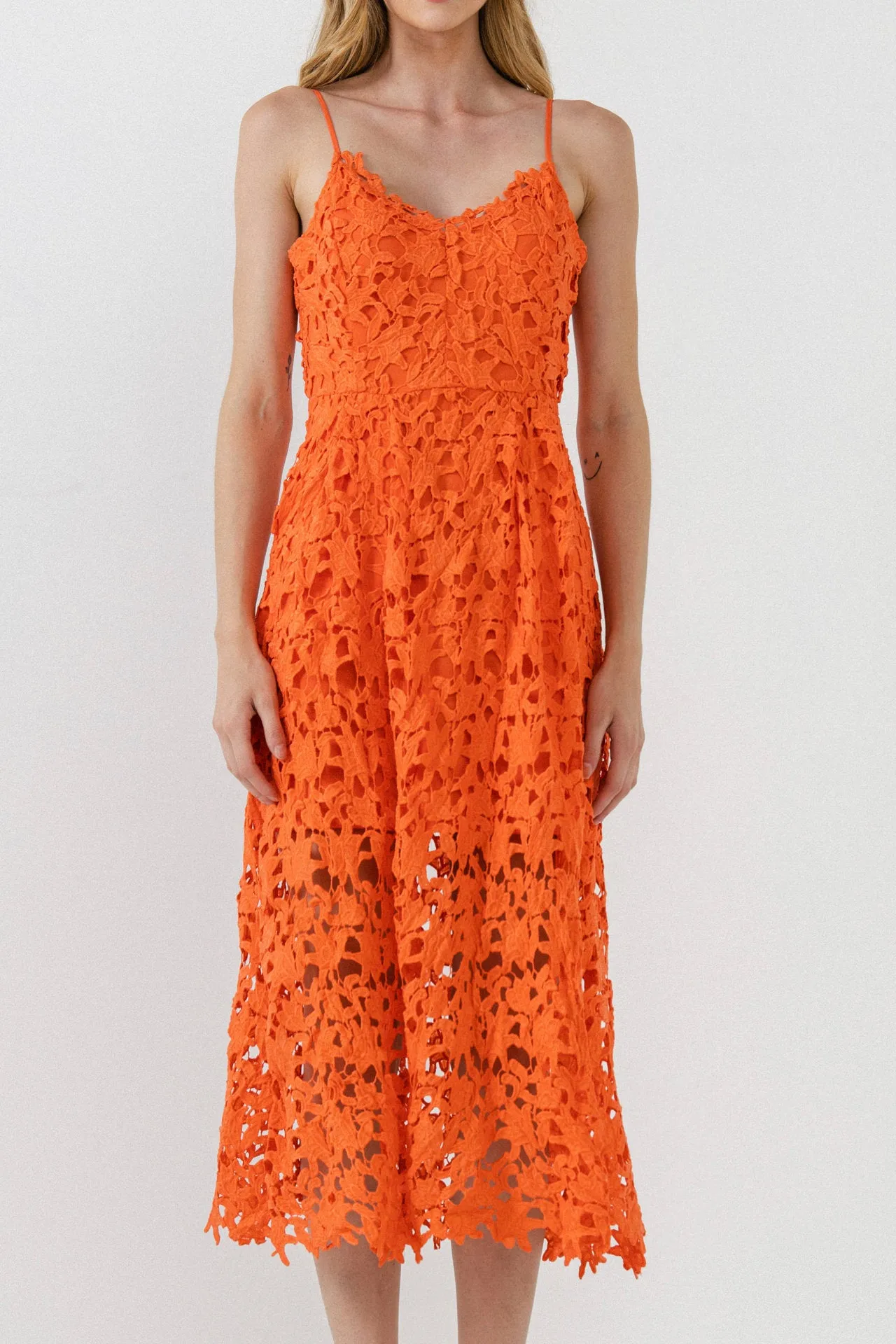 Lace Cami Midi Dress
