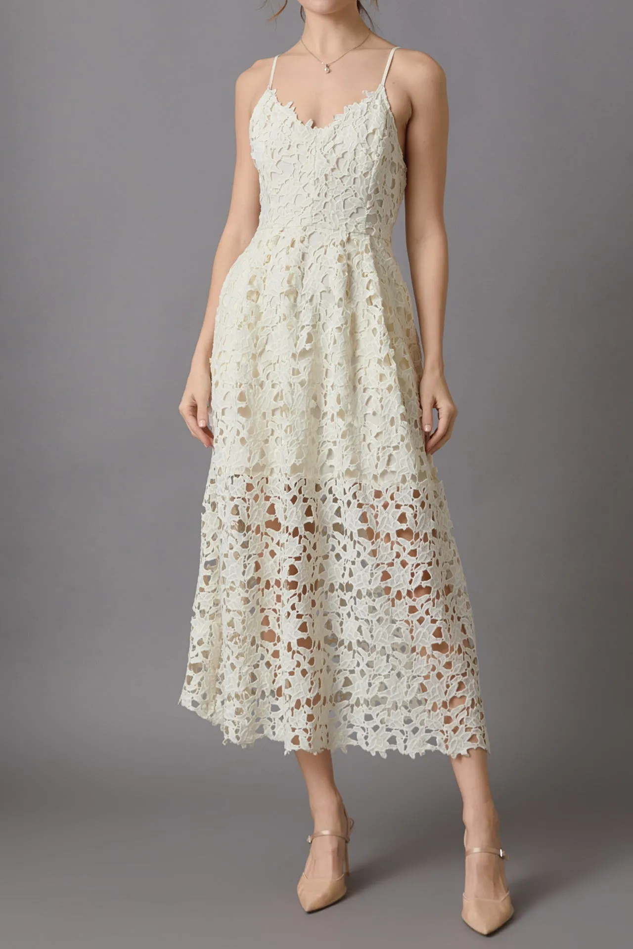 Lace Cami Midi Dress