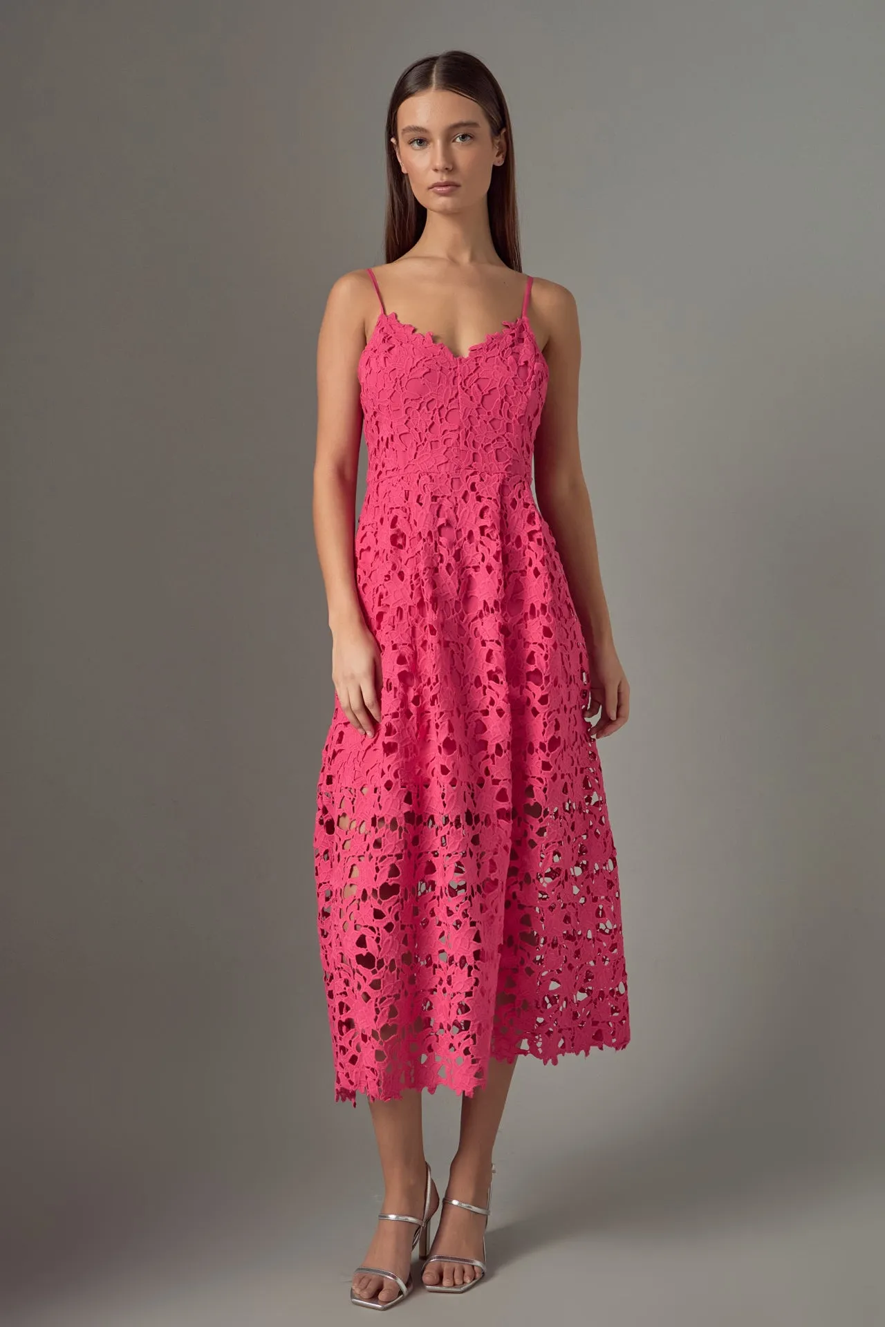 Lace Cami Midi Dress