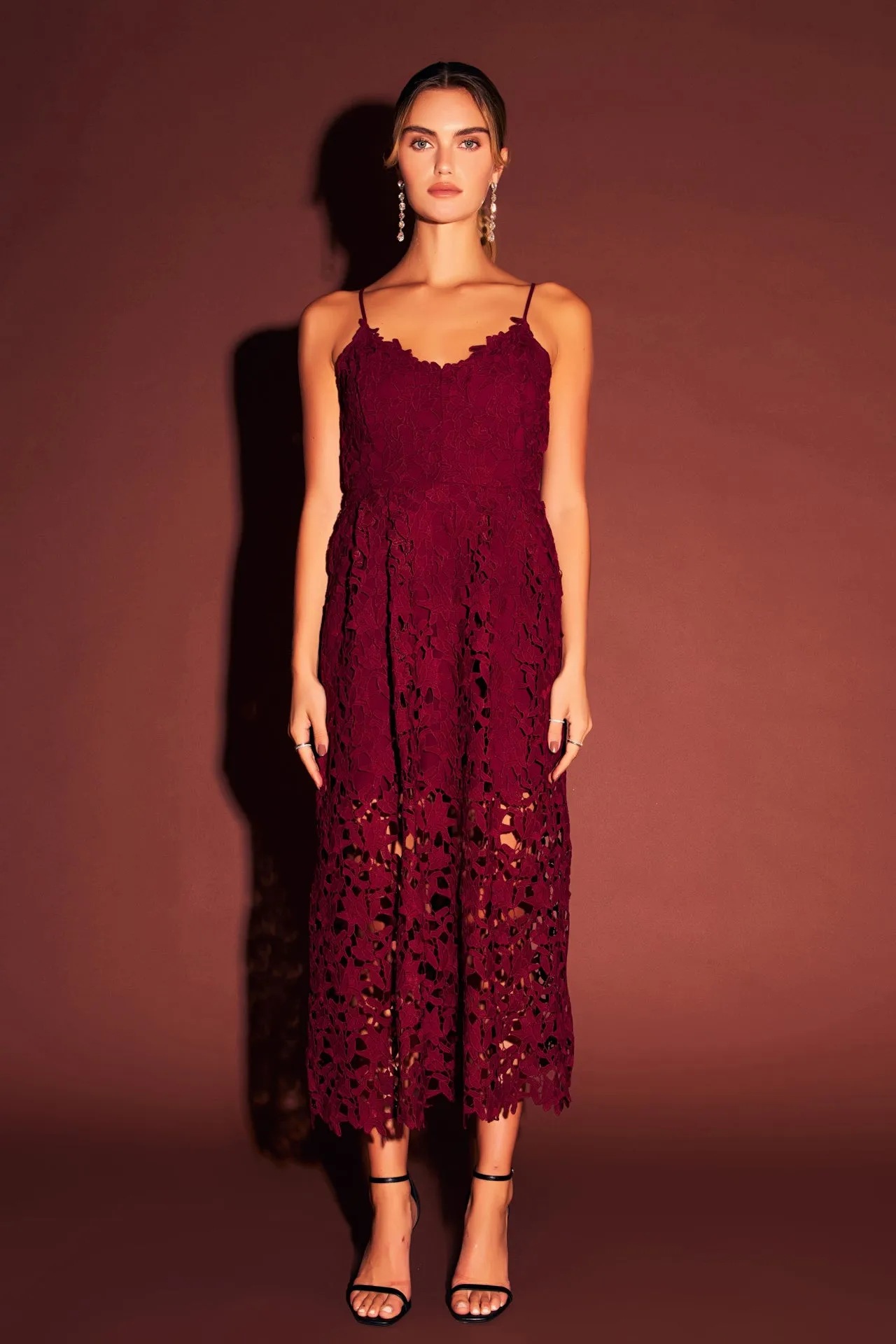 Lace Cami Midi Dress