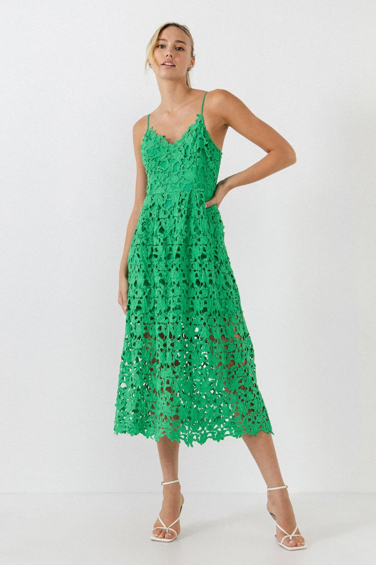 Lace Cami Midi Dress