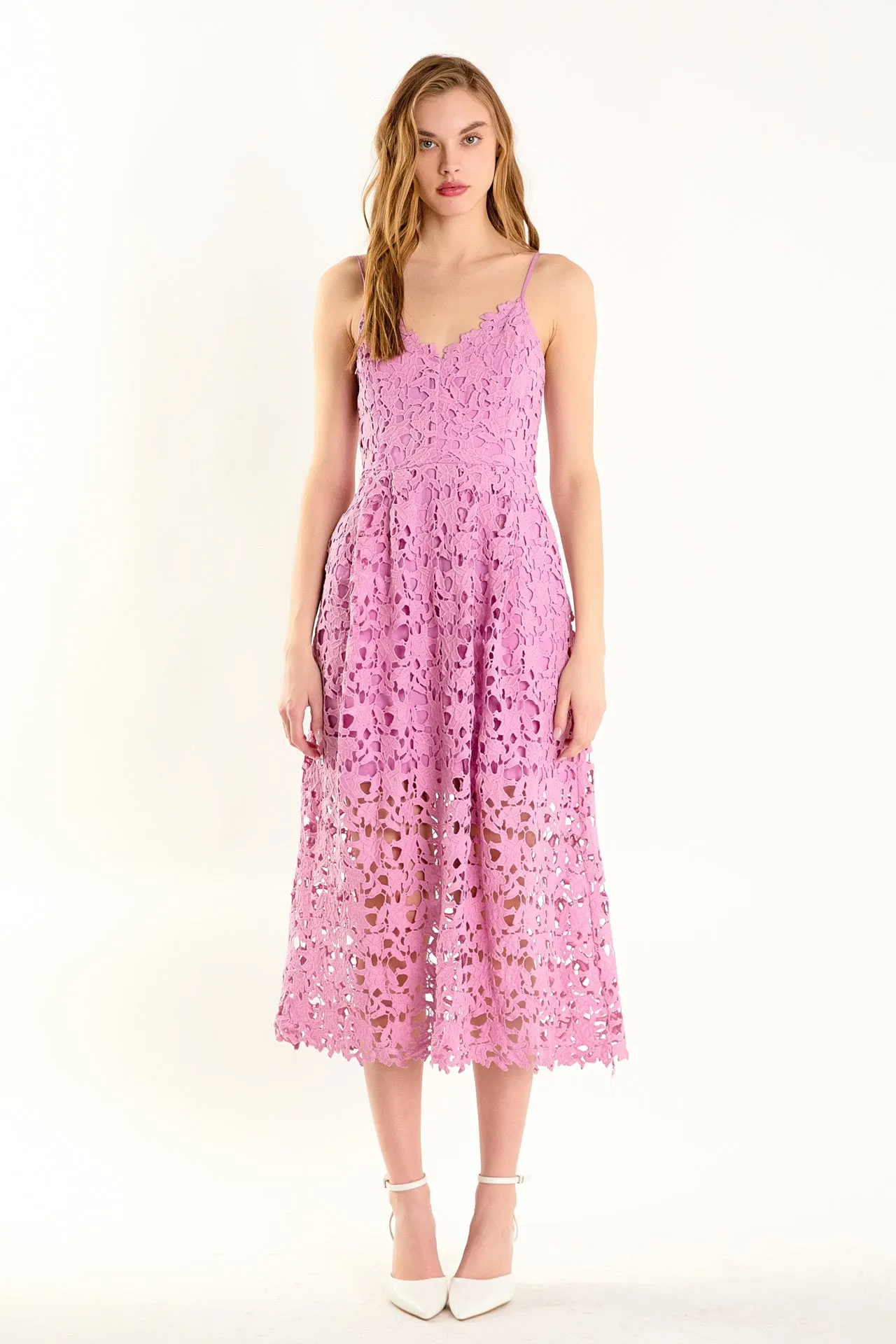 Lace Cami Midi Dress