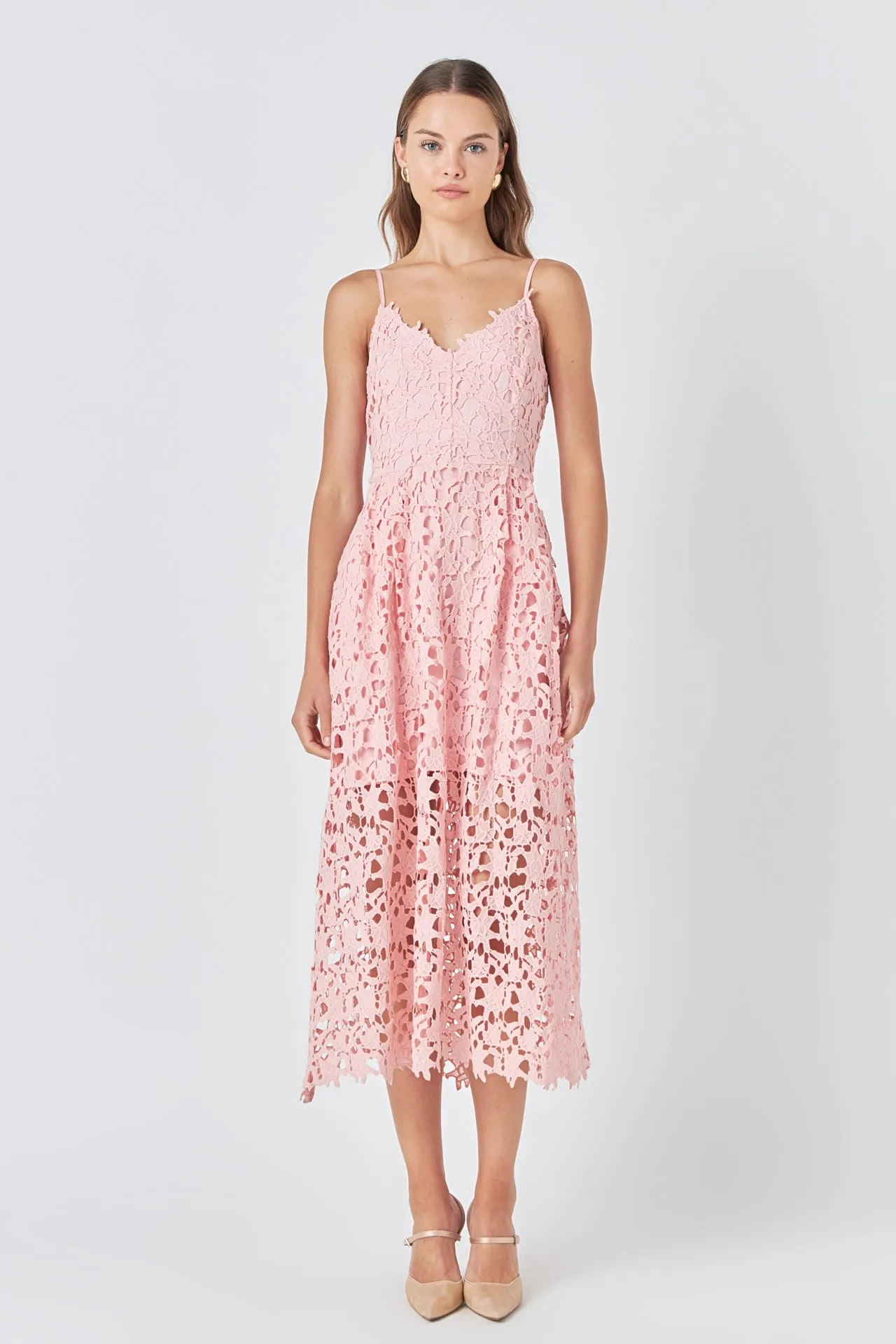 Lace Cami Midi Dress