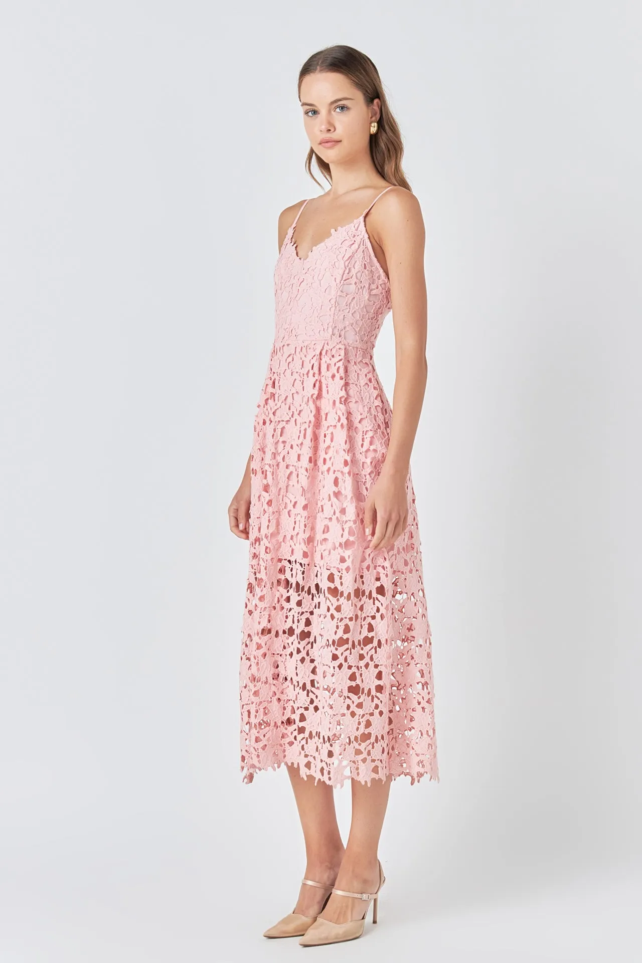 Lace Cami Midi Dress
