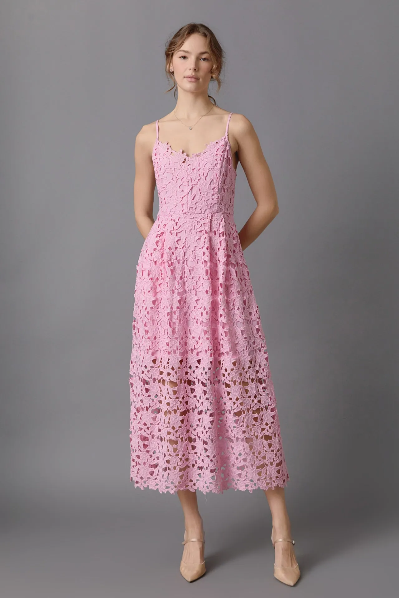 Lace Cami Midi Dress