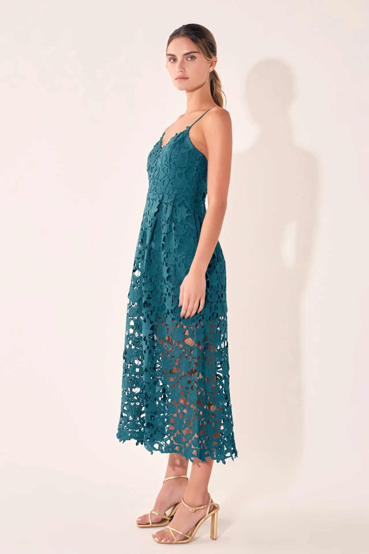 Lace Cami Midi Dress