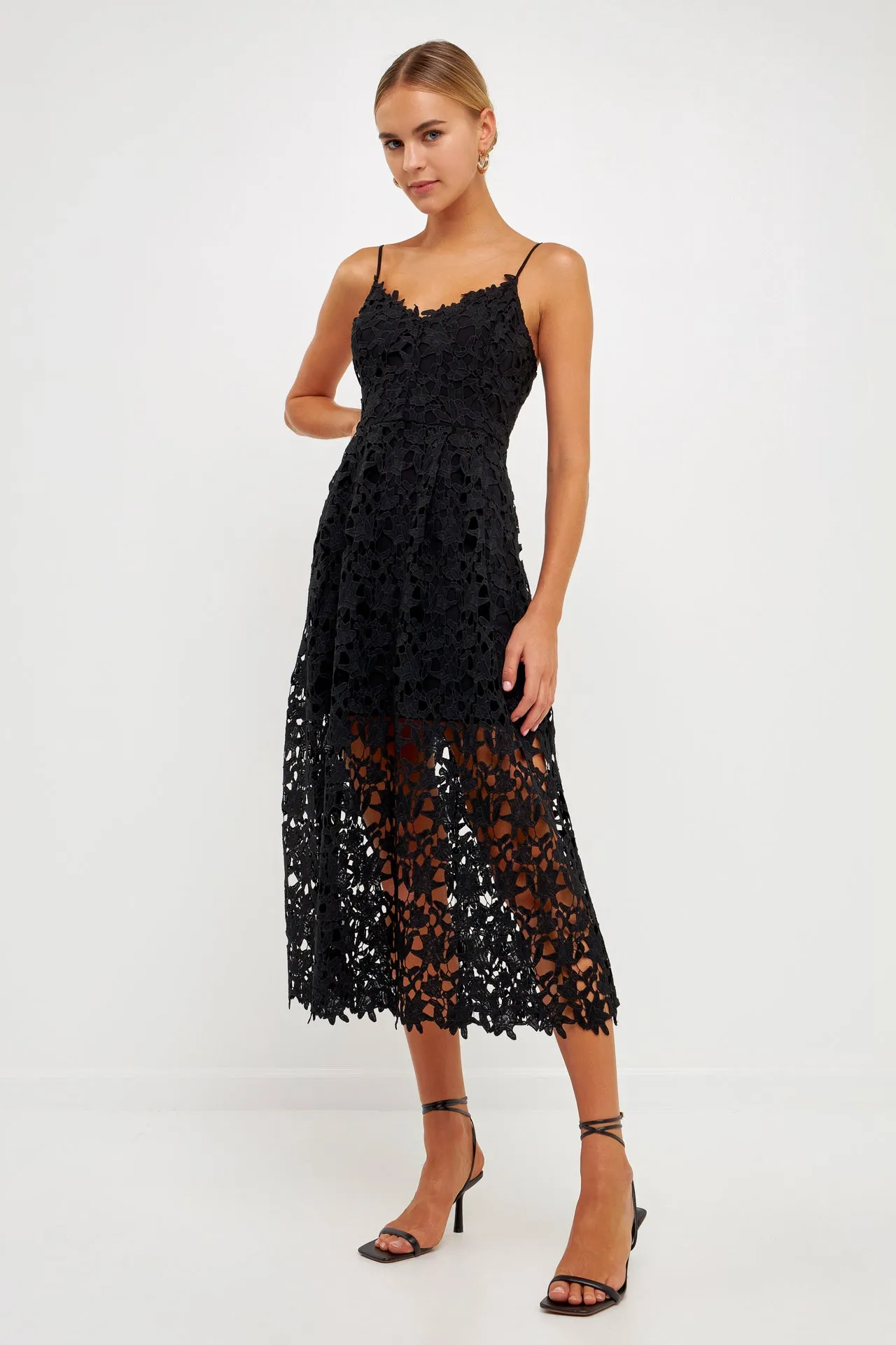Lace Cami Midi Dress