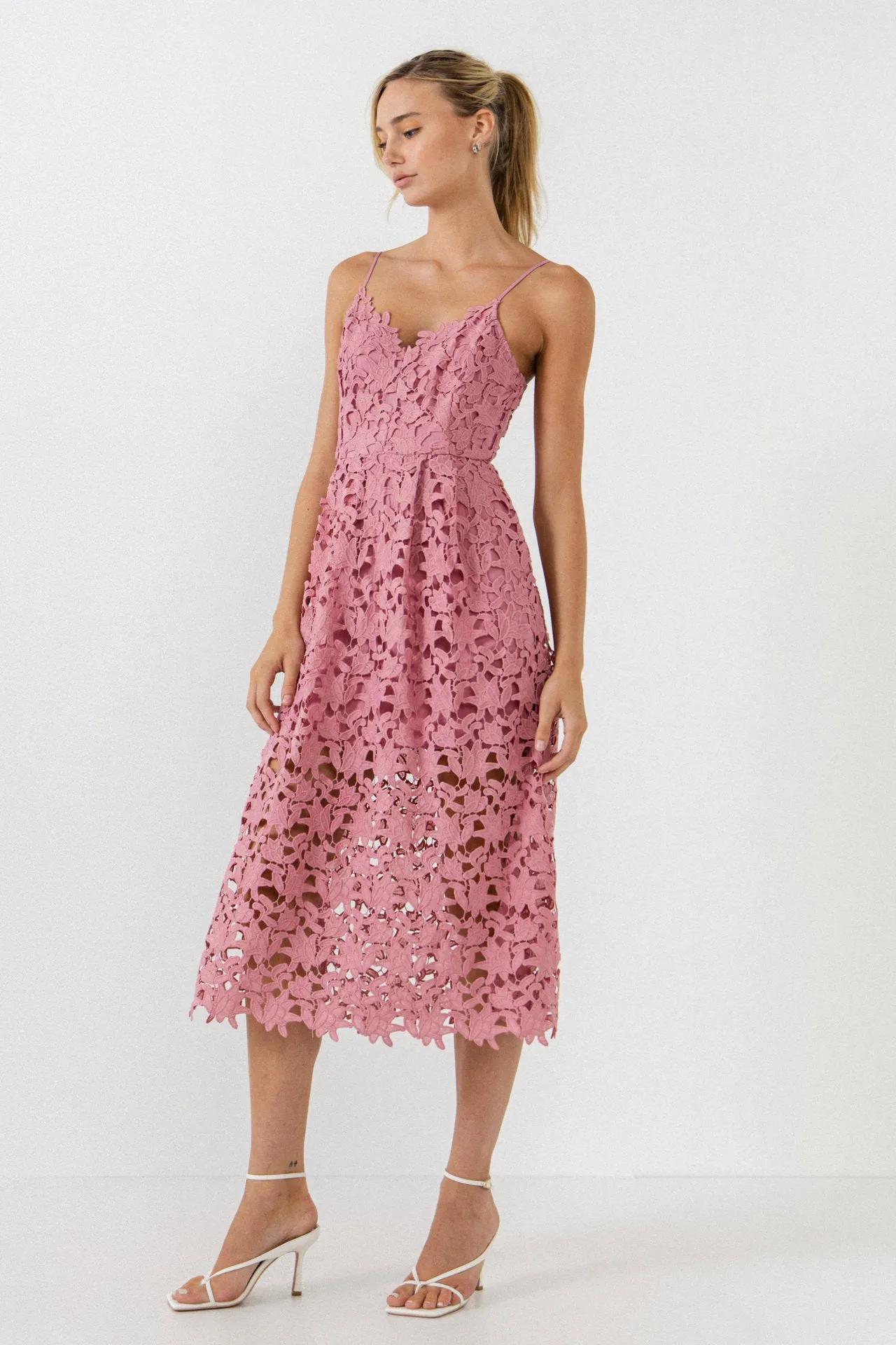 Lace Cami Midi Dress