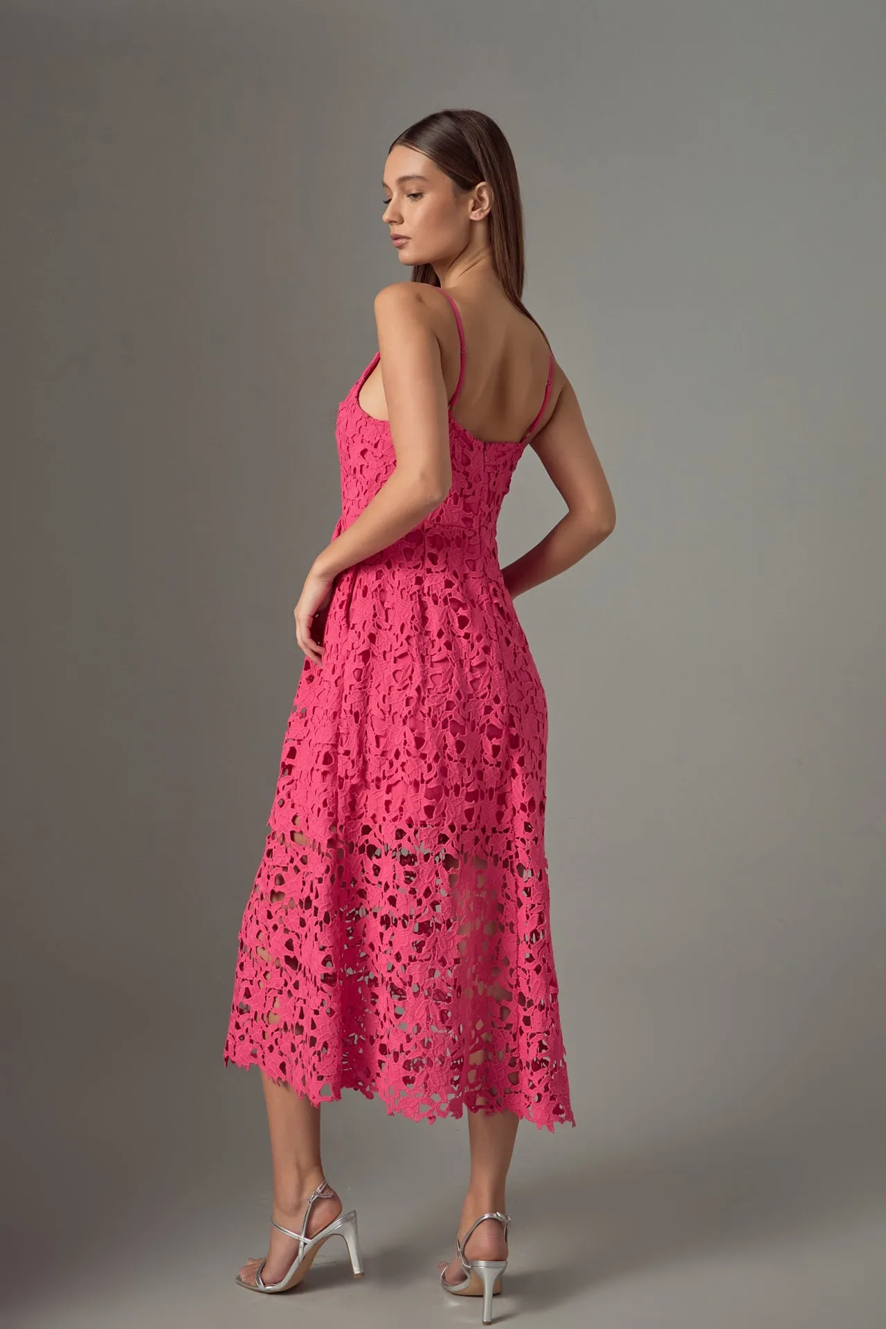 Lace Cami Midi Dress