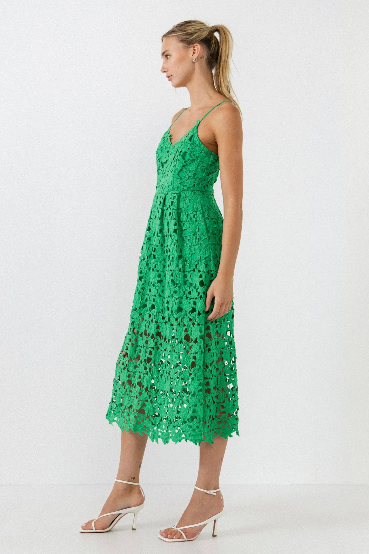 Lace Cami Midi Dress