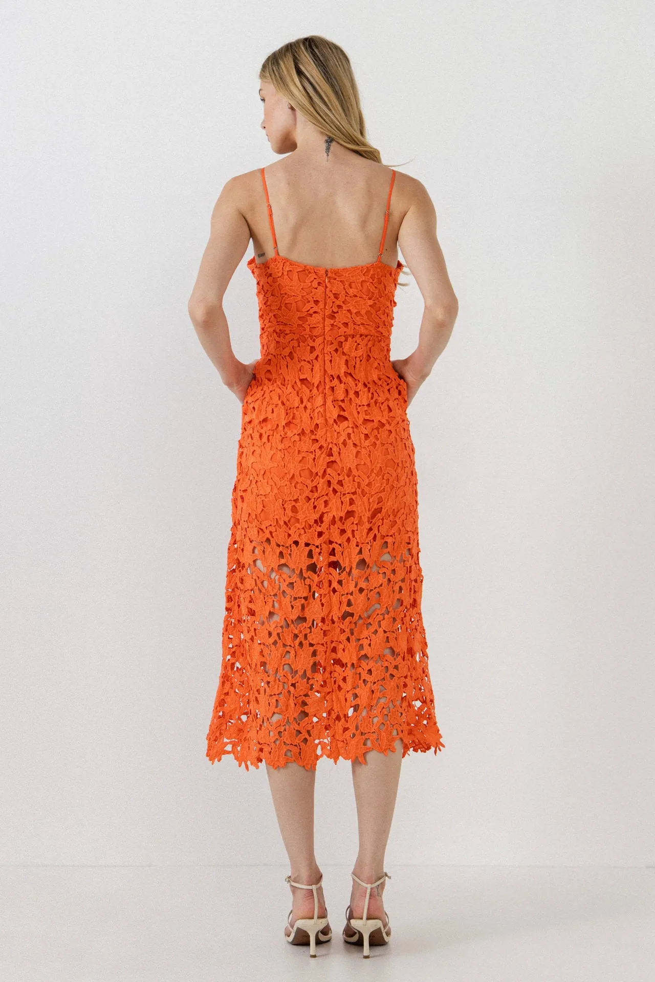 Lace Cami Midi Dress