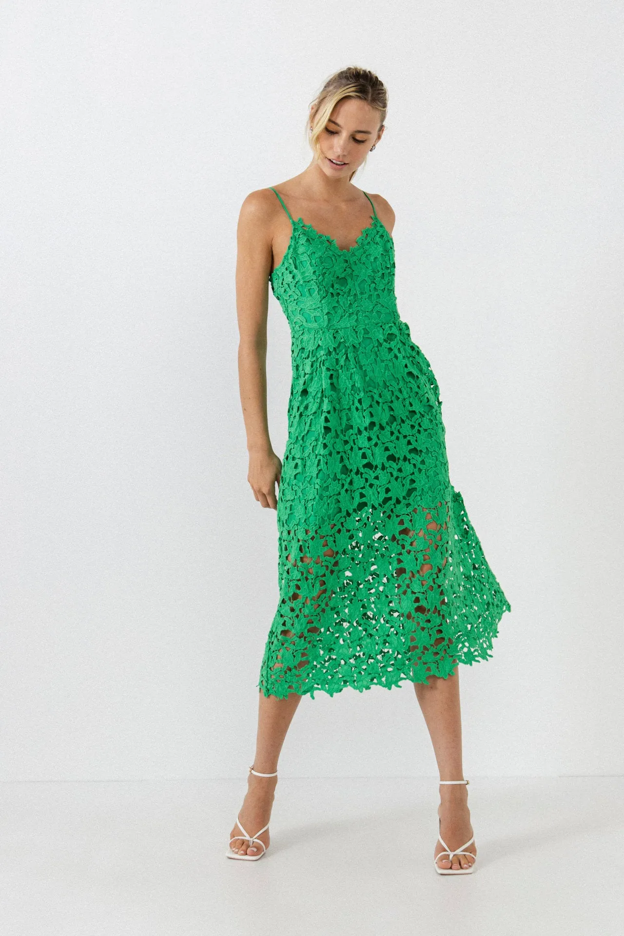Lace Cami Midi Dress