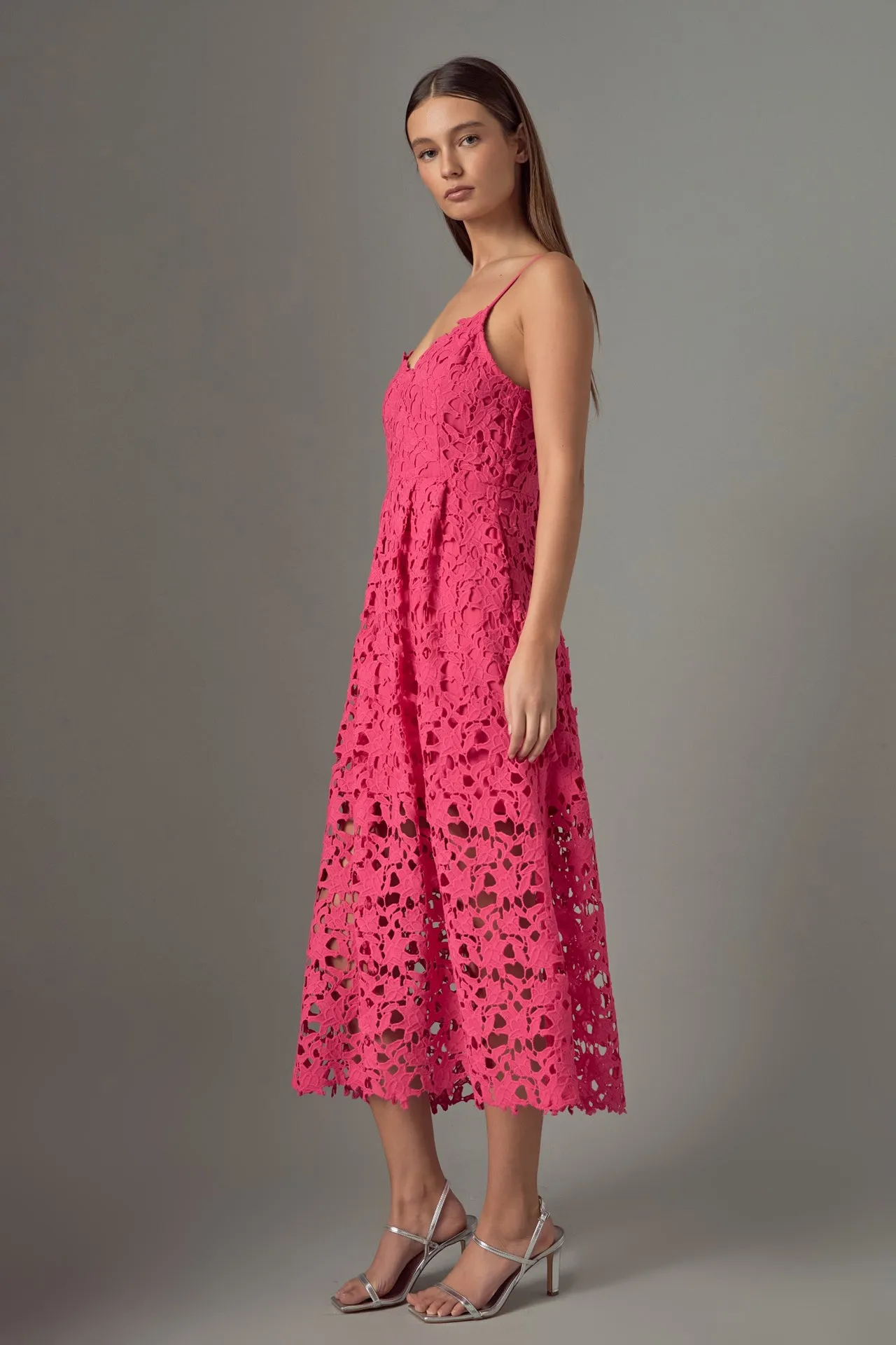 Lace Cami Midi Dress