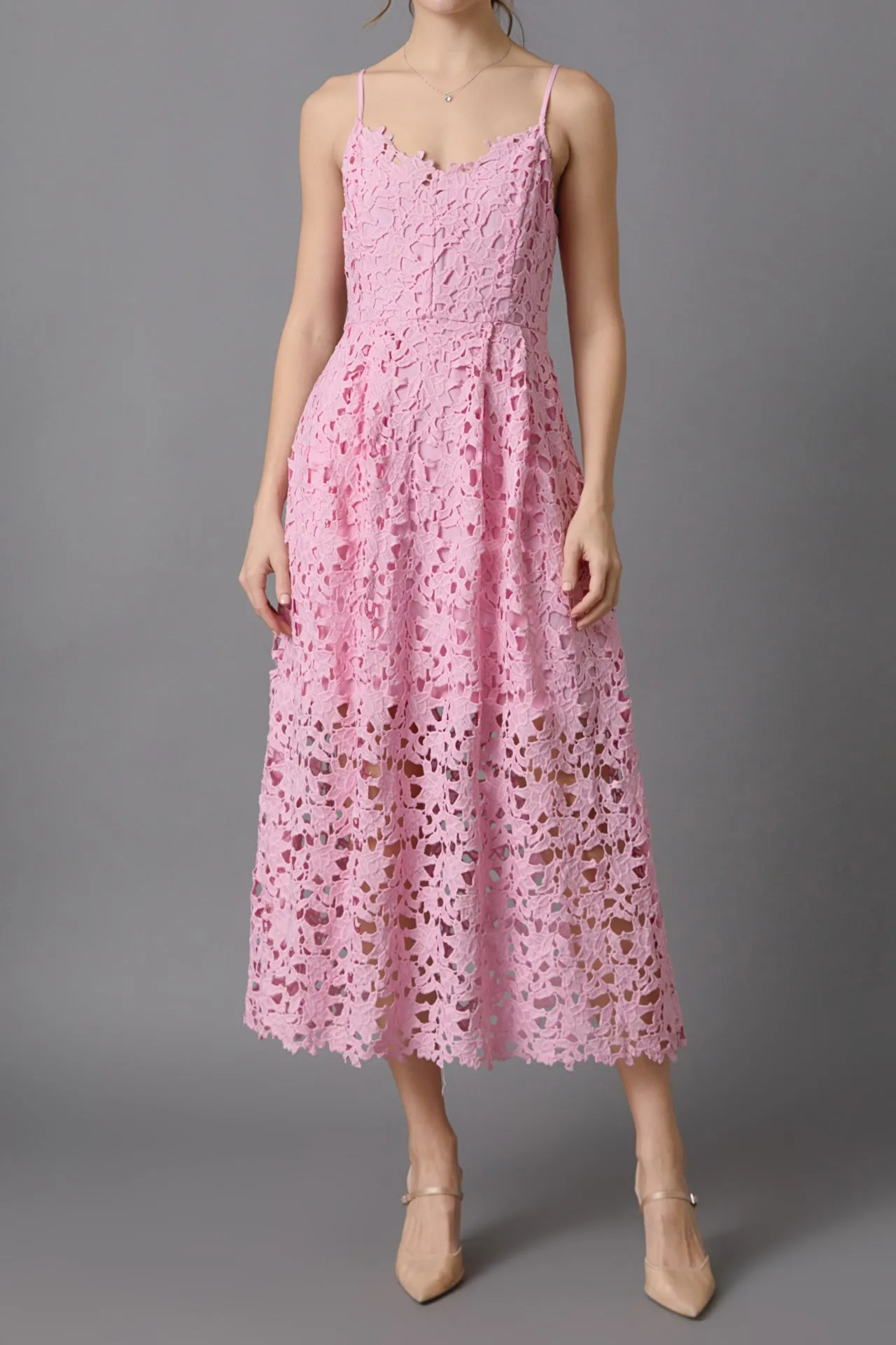 Lace Cami Midi Dress
