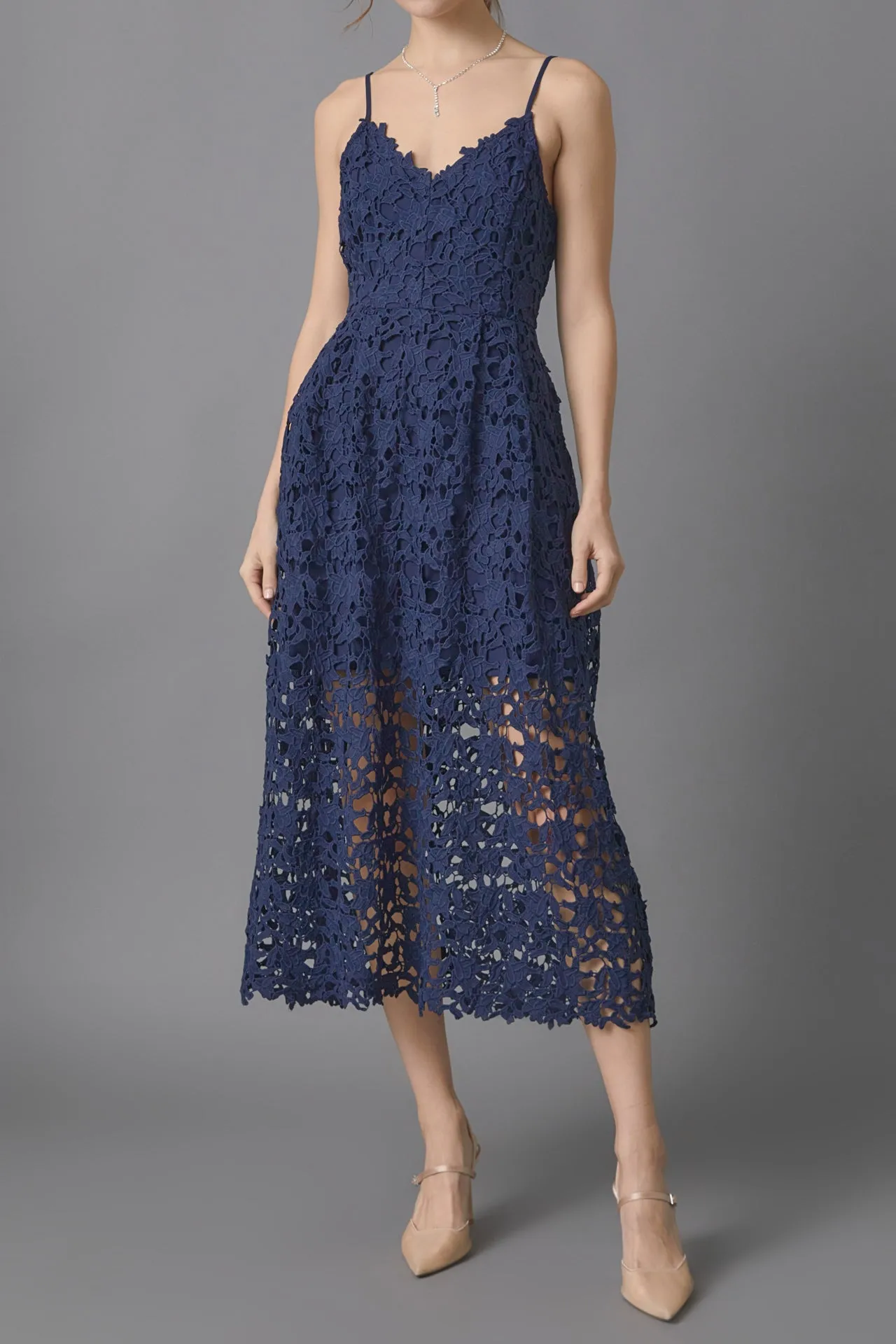 Lace Cami Midi Dress