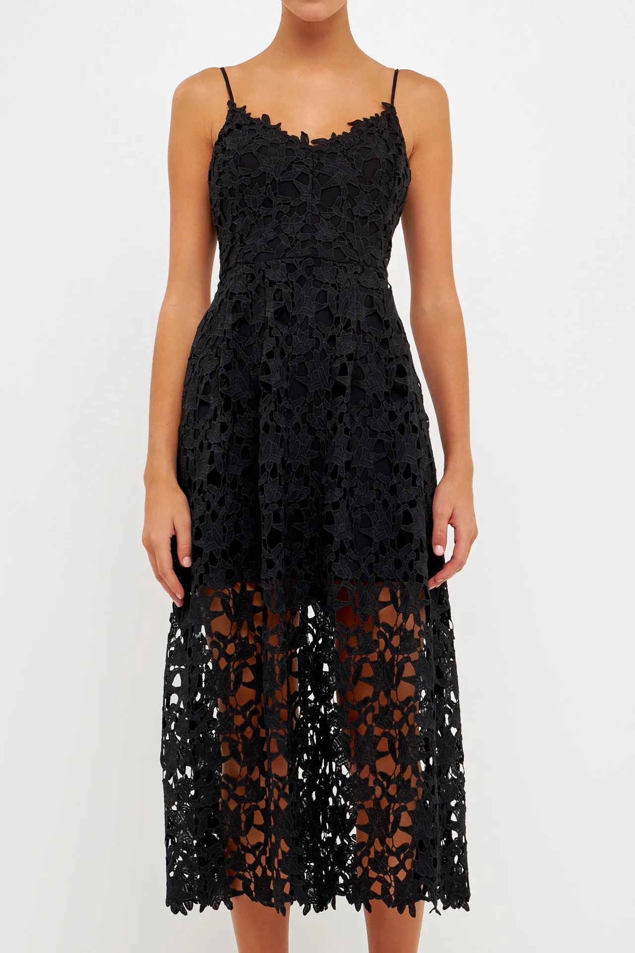 Lace Cami Midi Dress