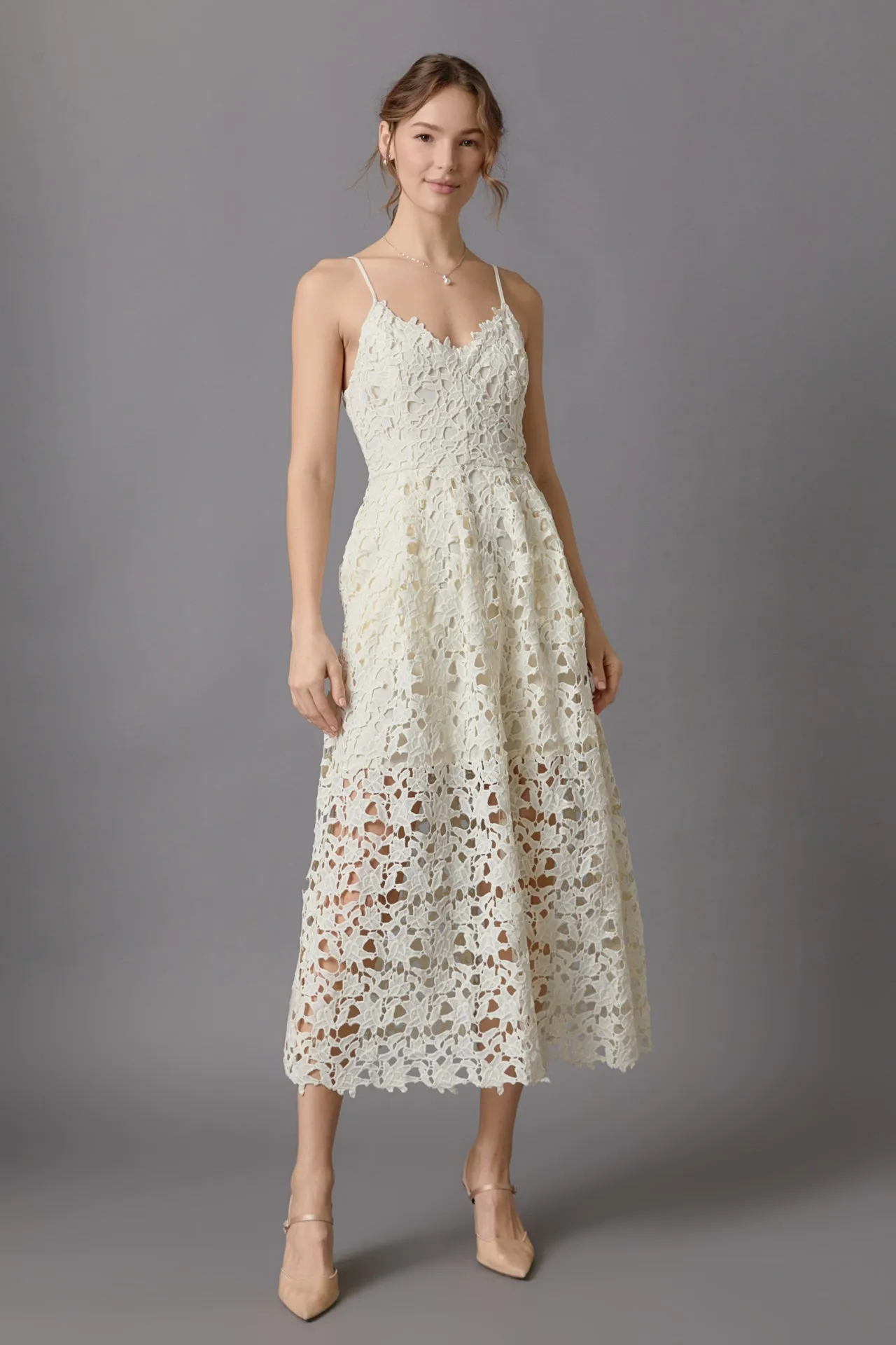 Lace Cami Midi Dress