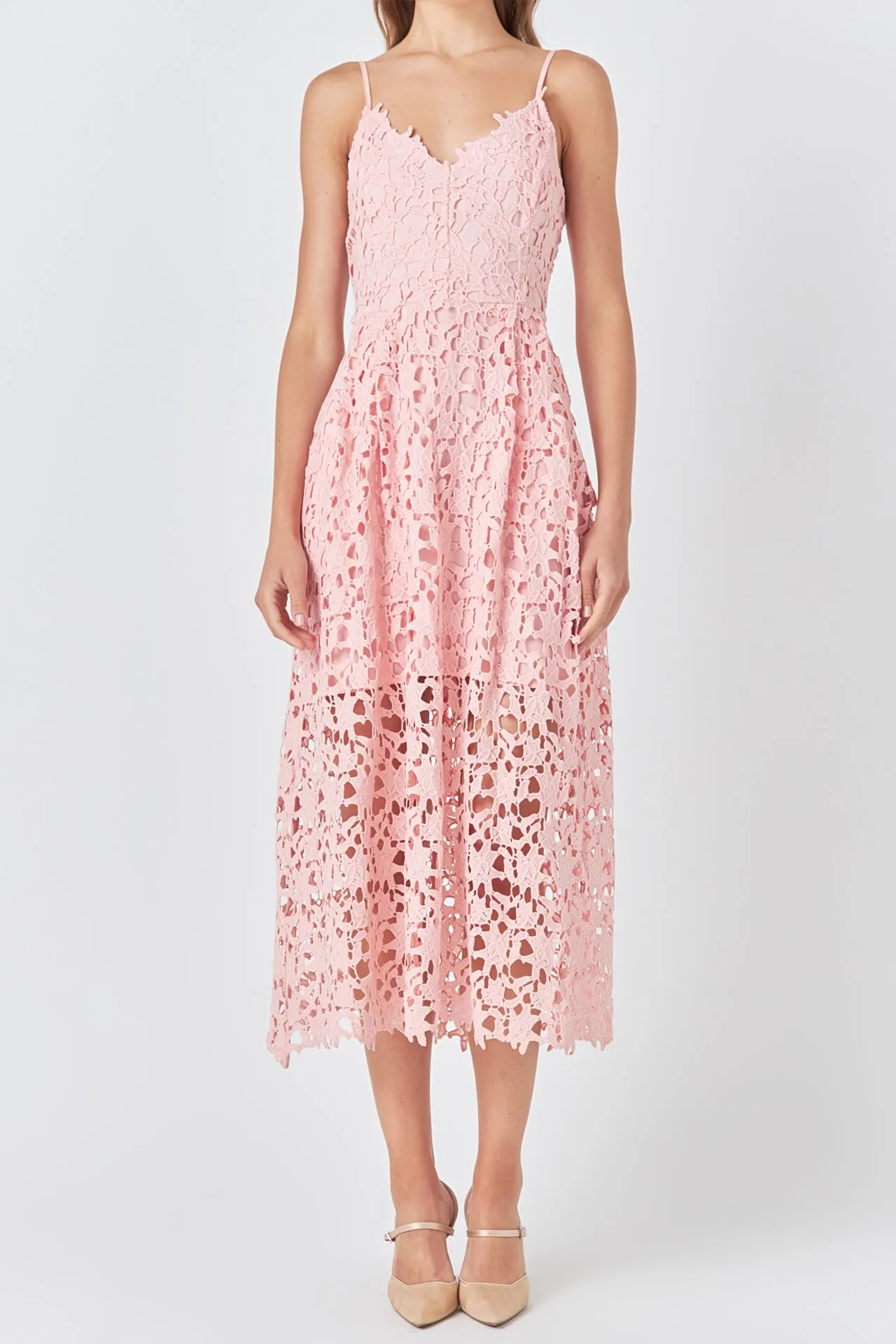 Lace Cami Midi Dress