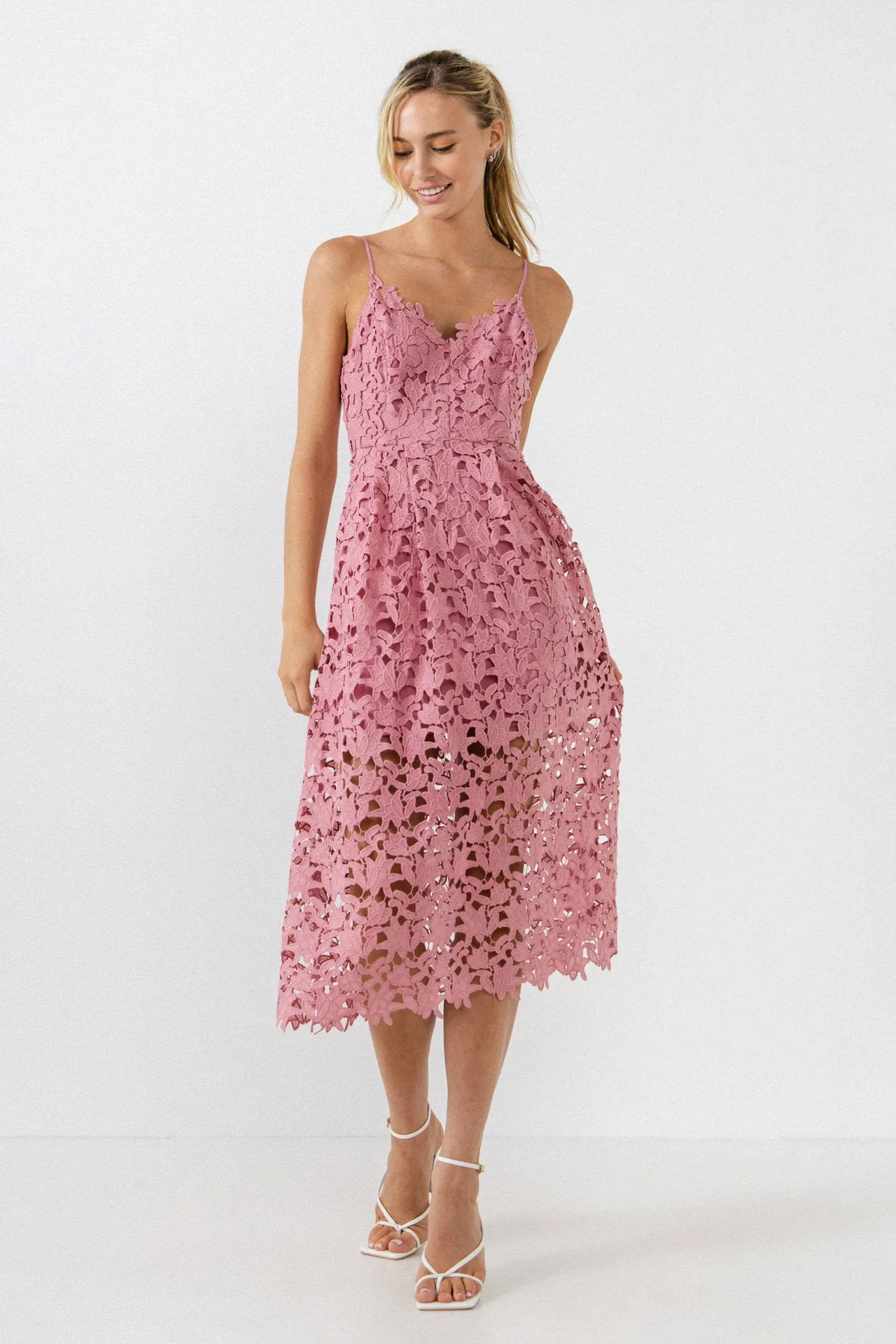 Lace Cami Midi Dress