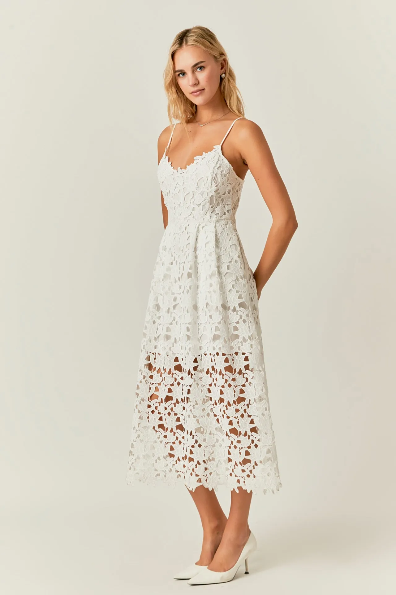 Lace Cami Midi Dress