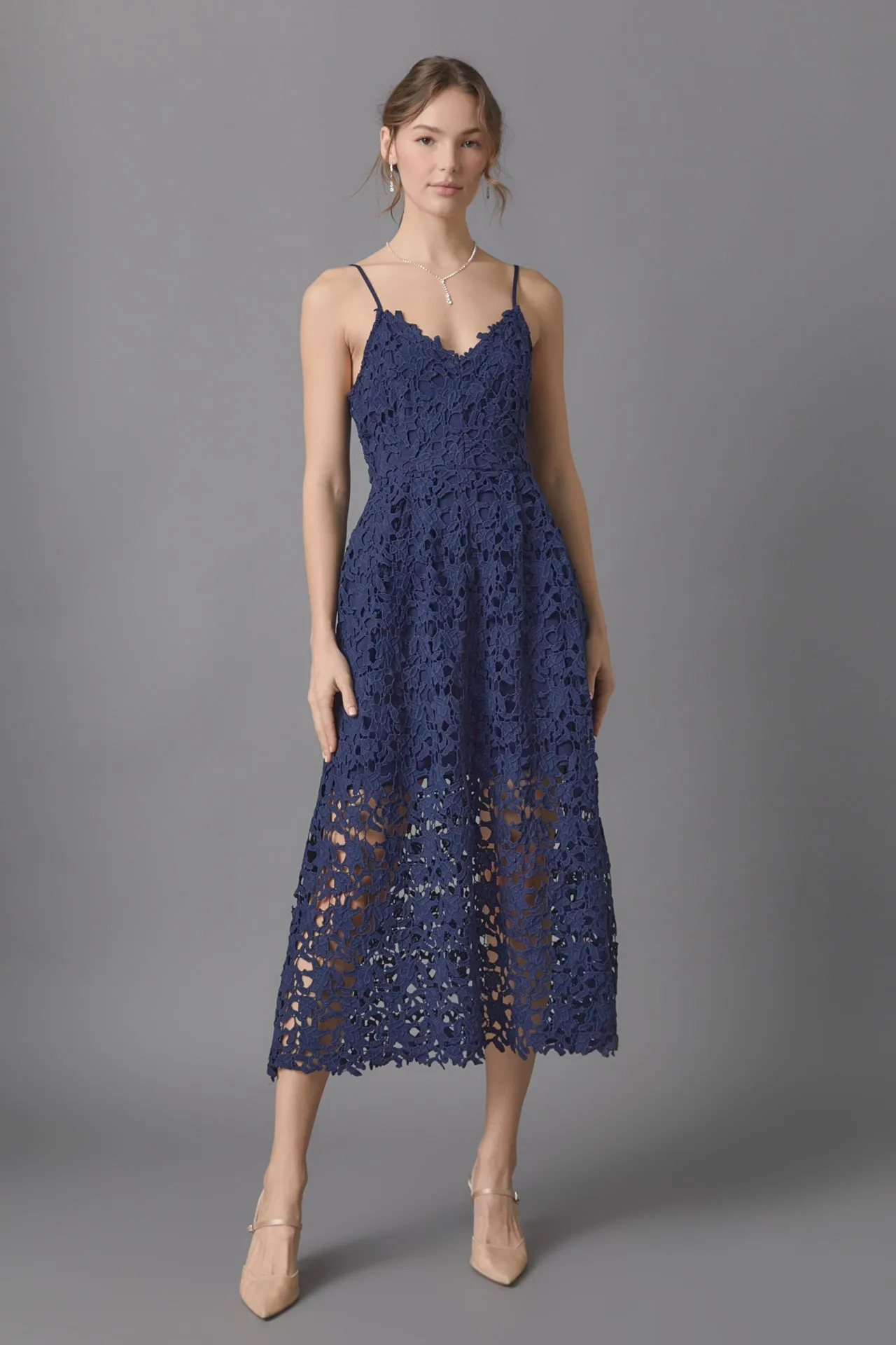 Lace Cami Midi Dress