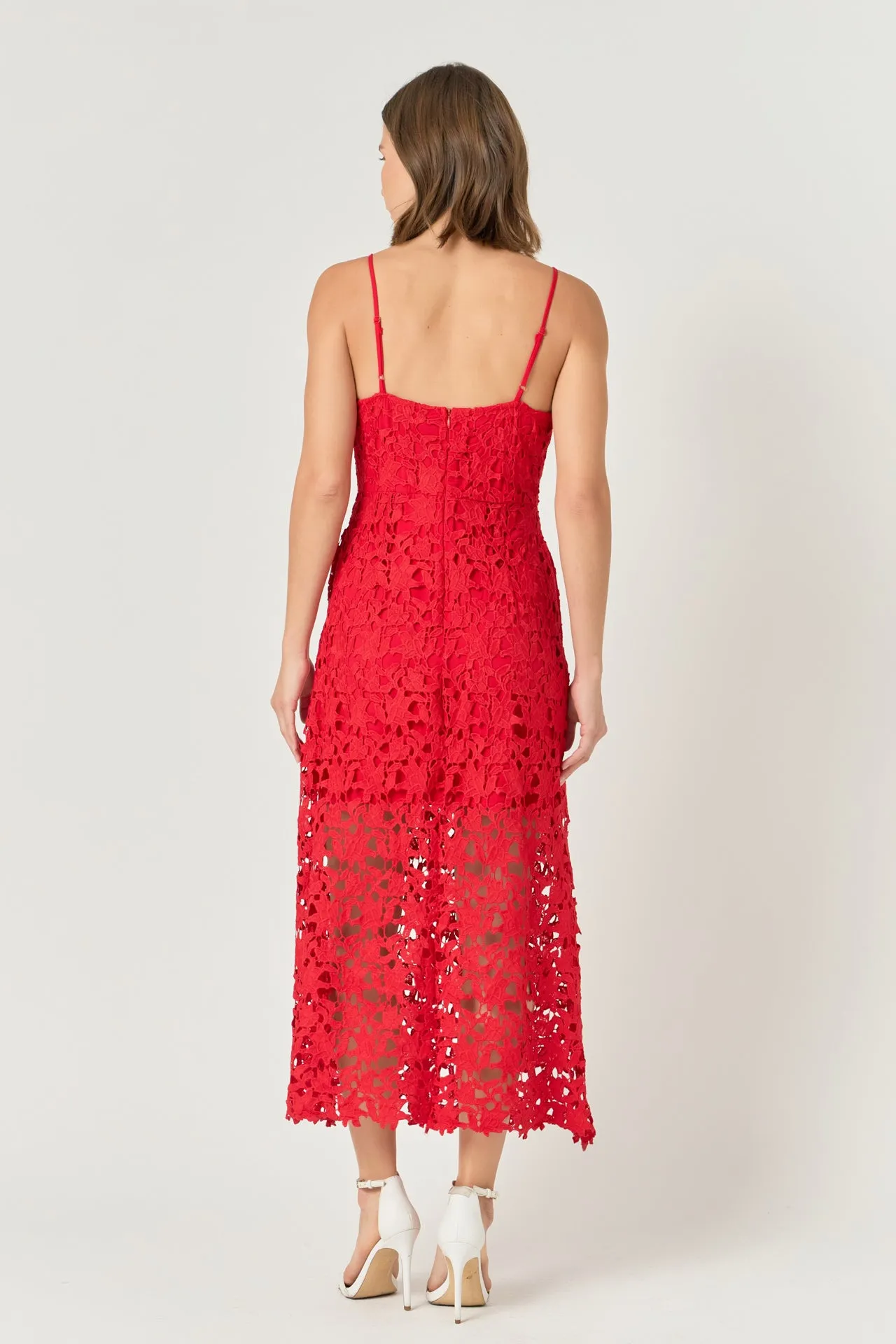 Lace Cami Midi Dress