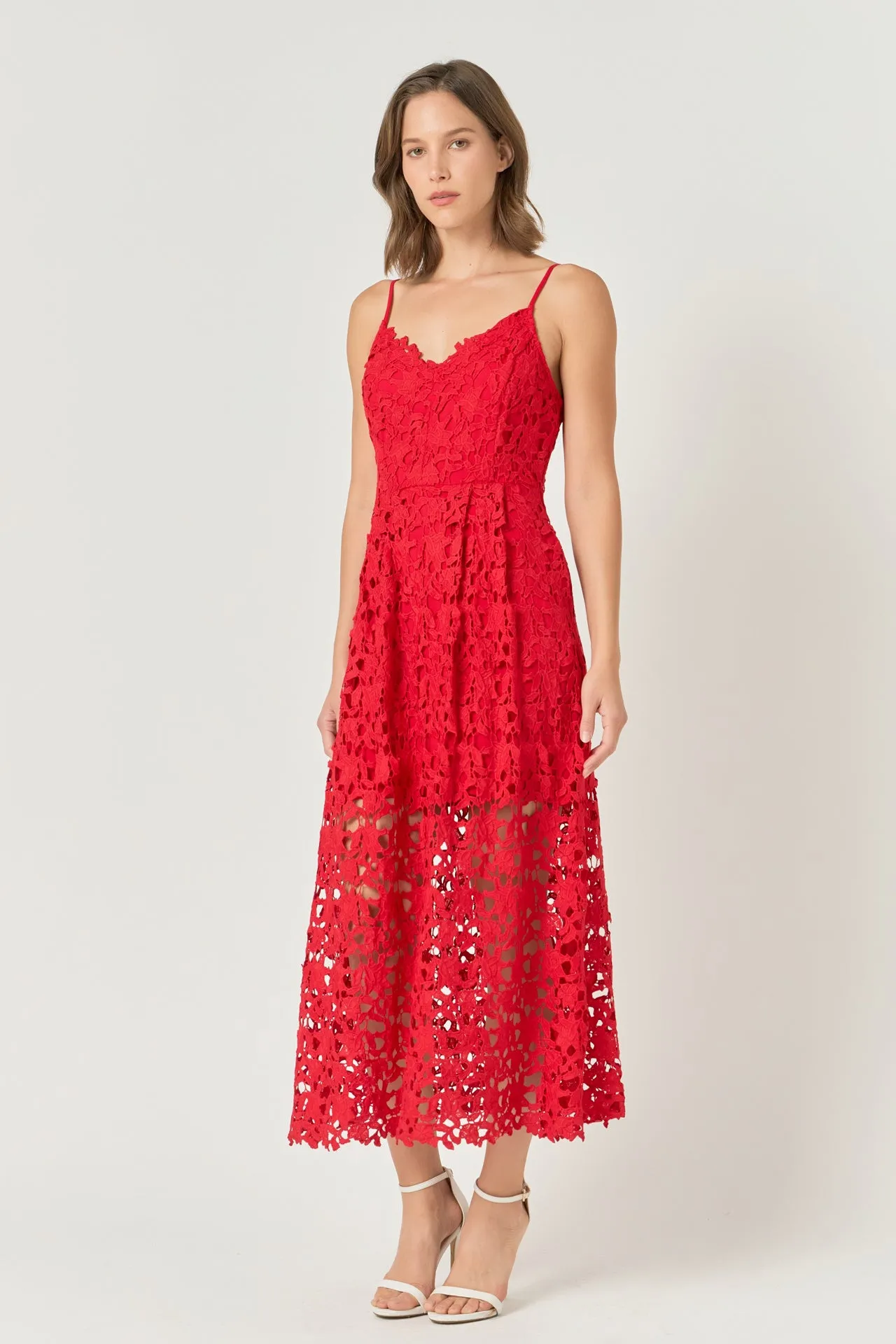 Lace Cami Midi Dress
