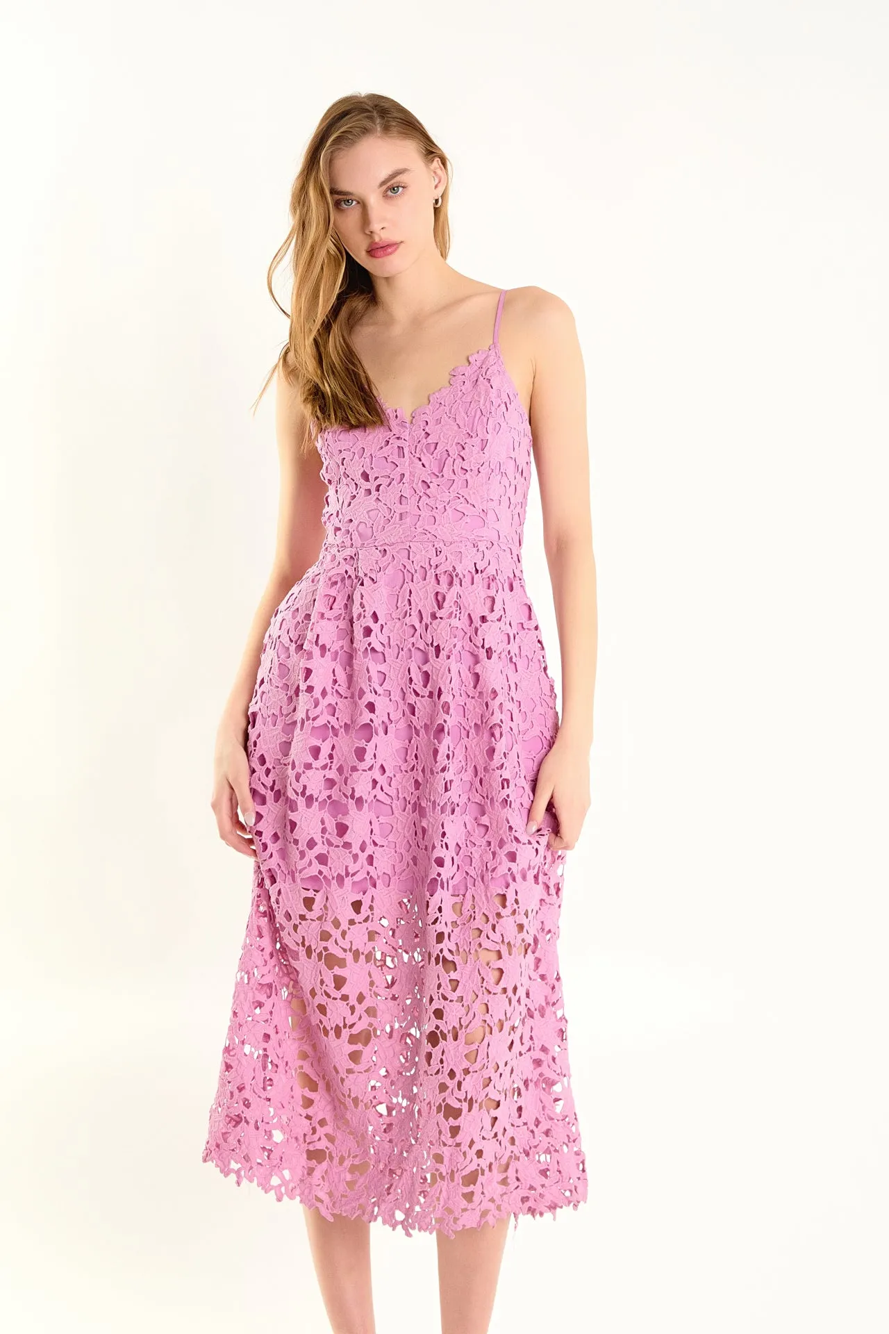 Lace Cami Midi Dress