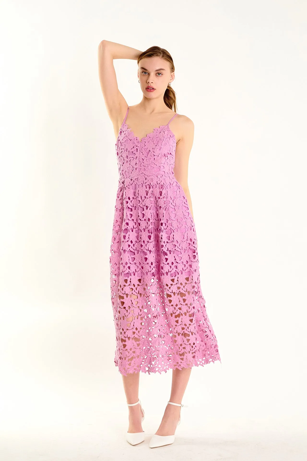 Lace Cami Midi Dress