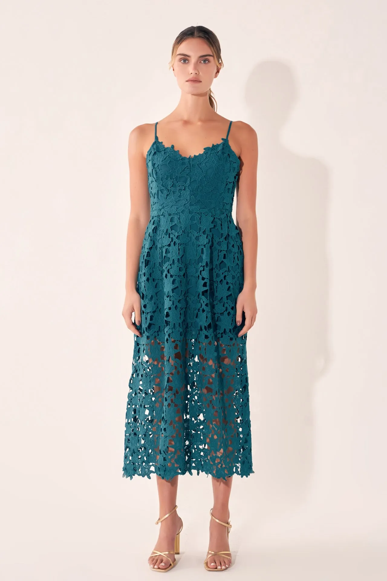 Lace Cami Midi Dress