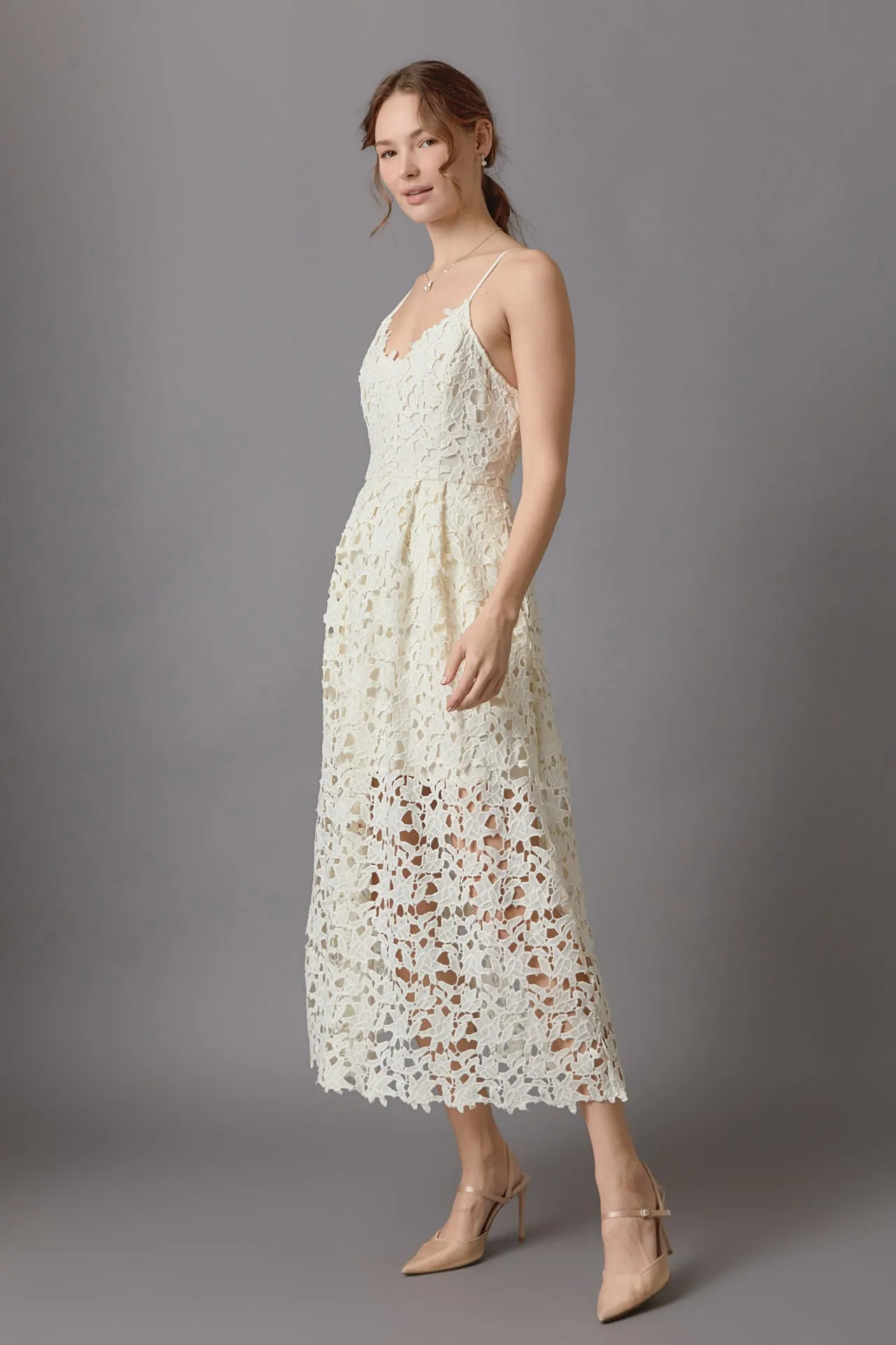 Lace Cami Midi Dress
