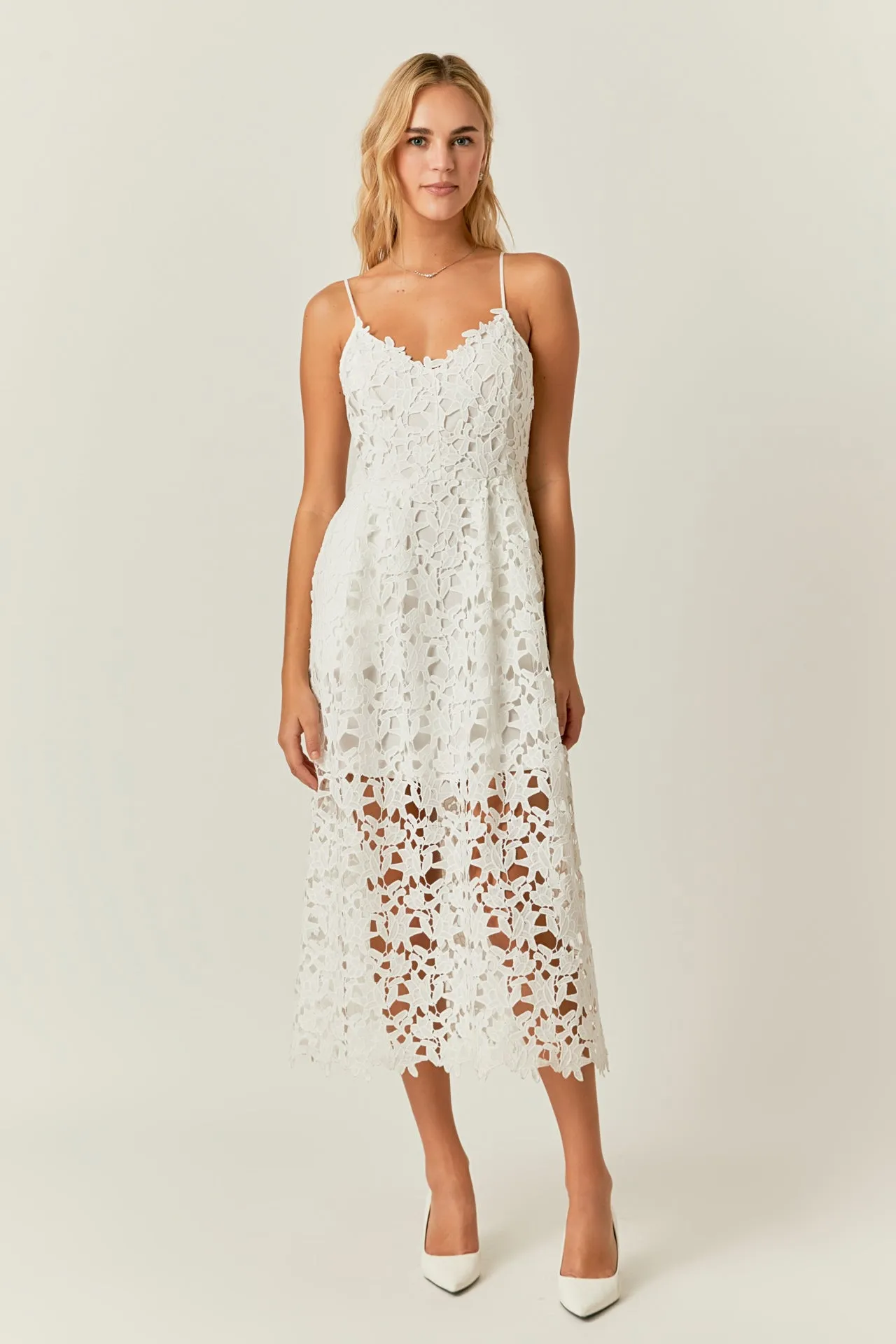Lace Cami Midi Dress