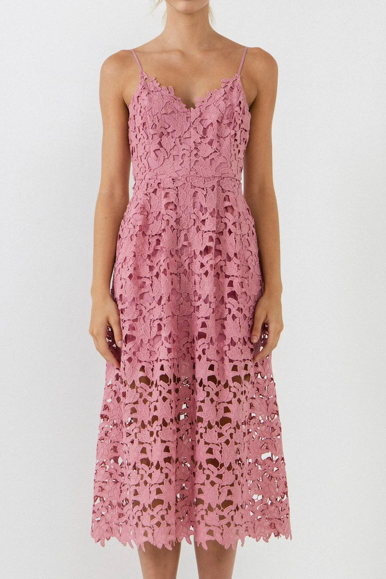 Lace Cami Midi Dress