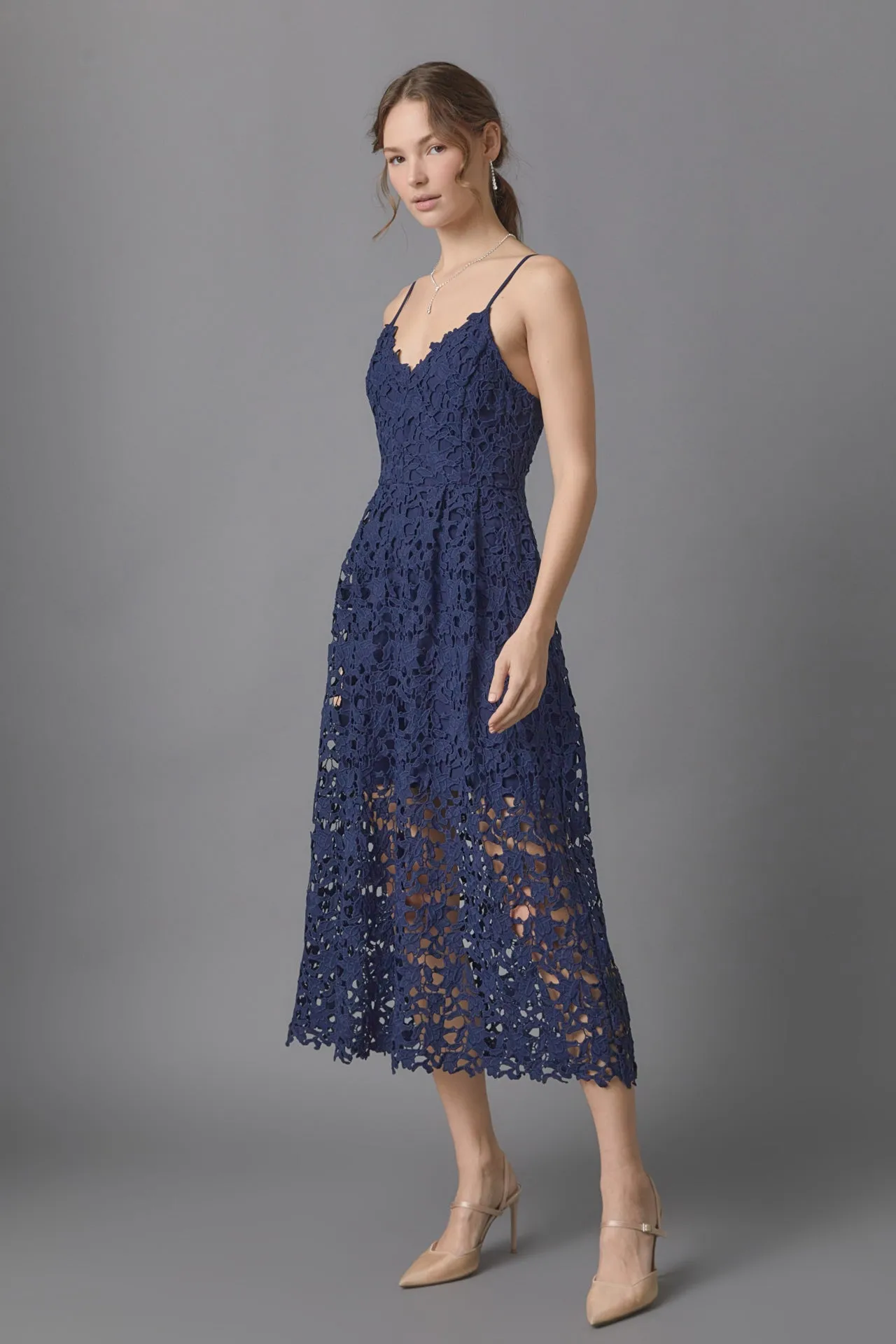 Lace Cami Midi Dress