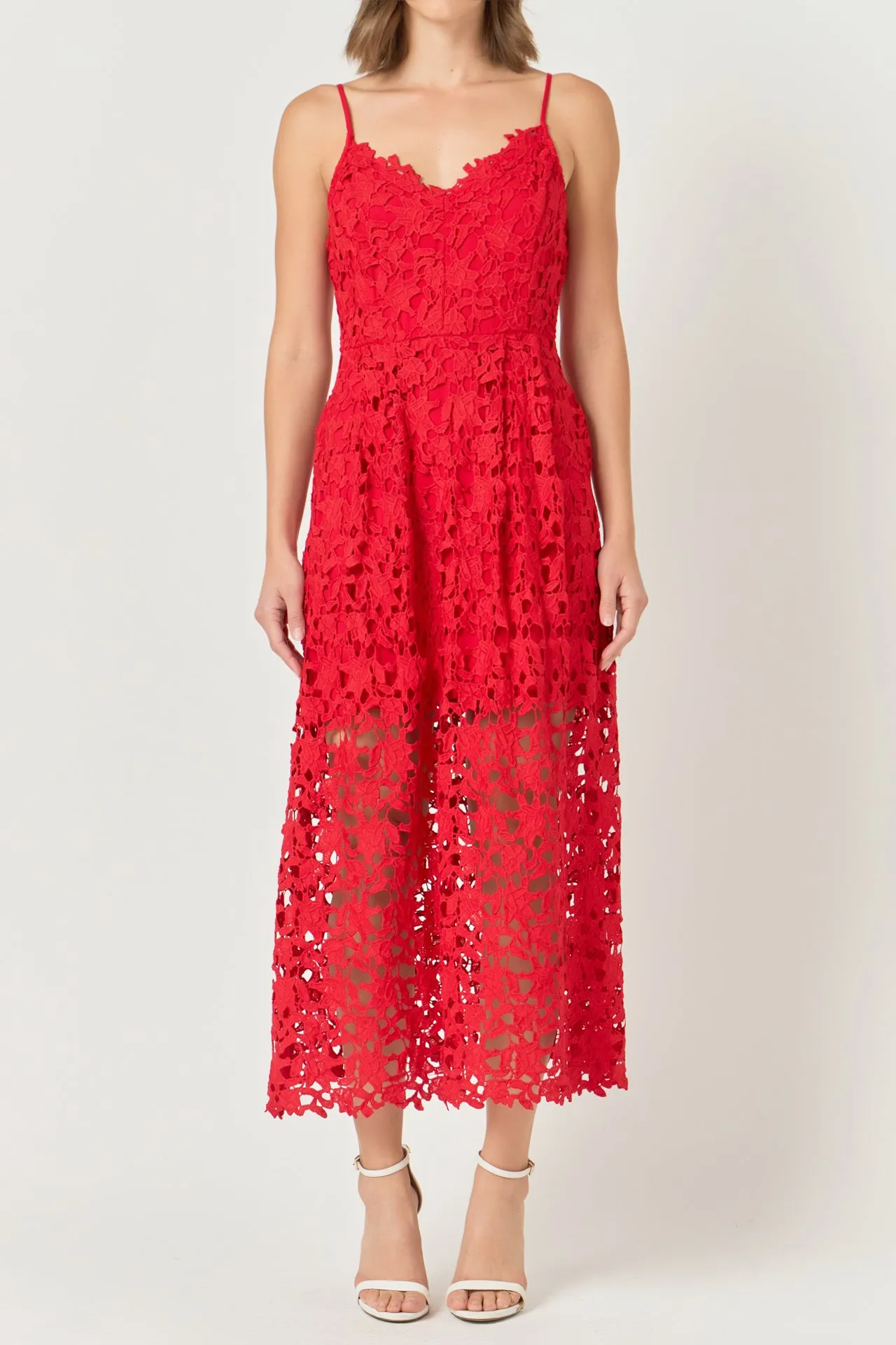 Lace Cami Midi Dress