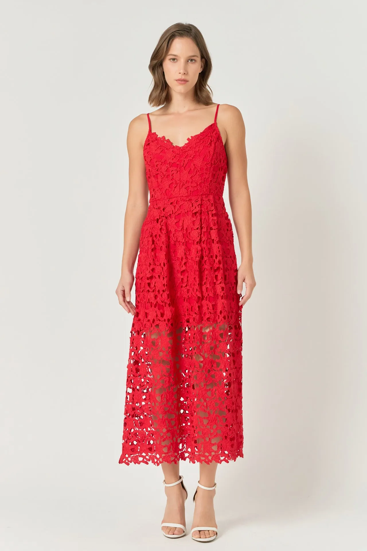 Lace Cami Midi Dress