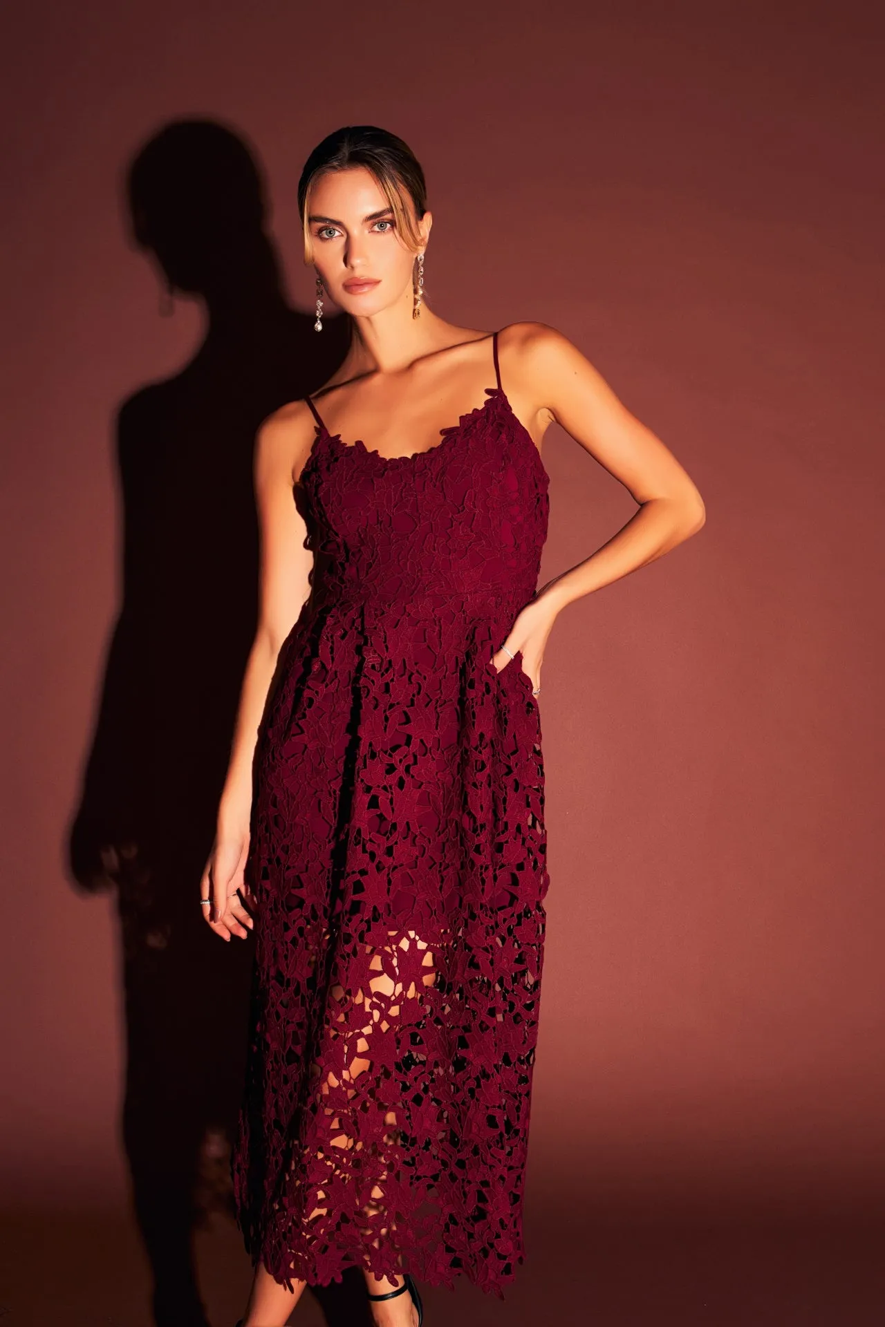 Lace Cami Midi Dress