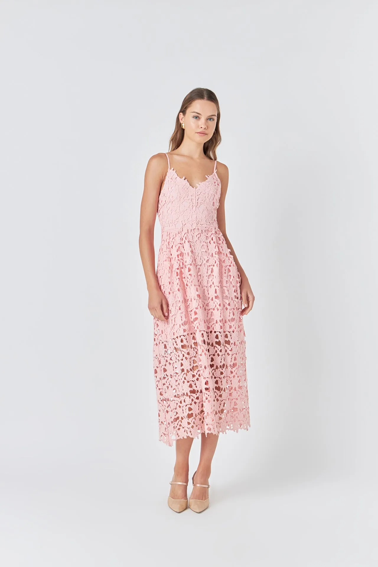 Lace Cami Midi Dress