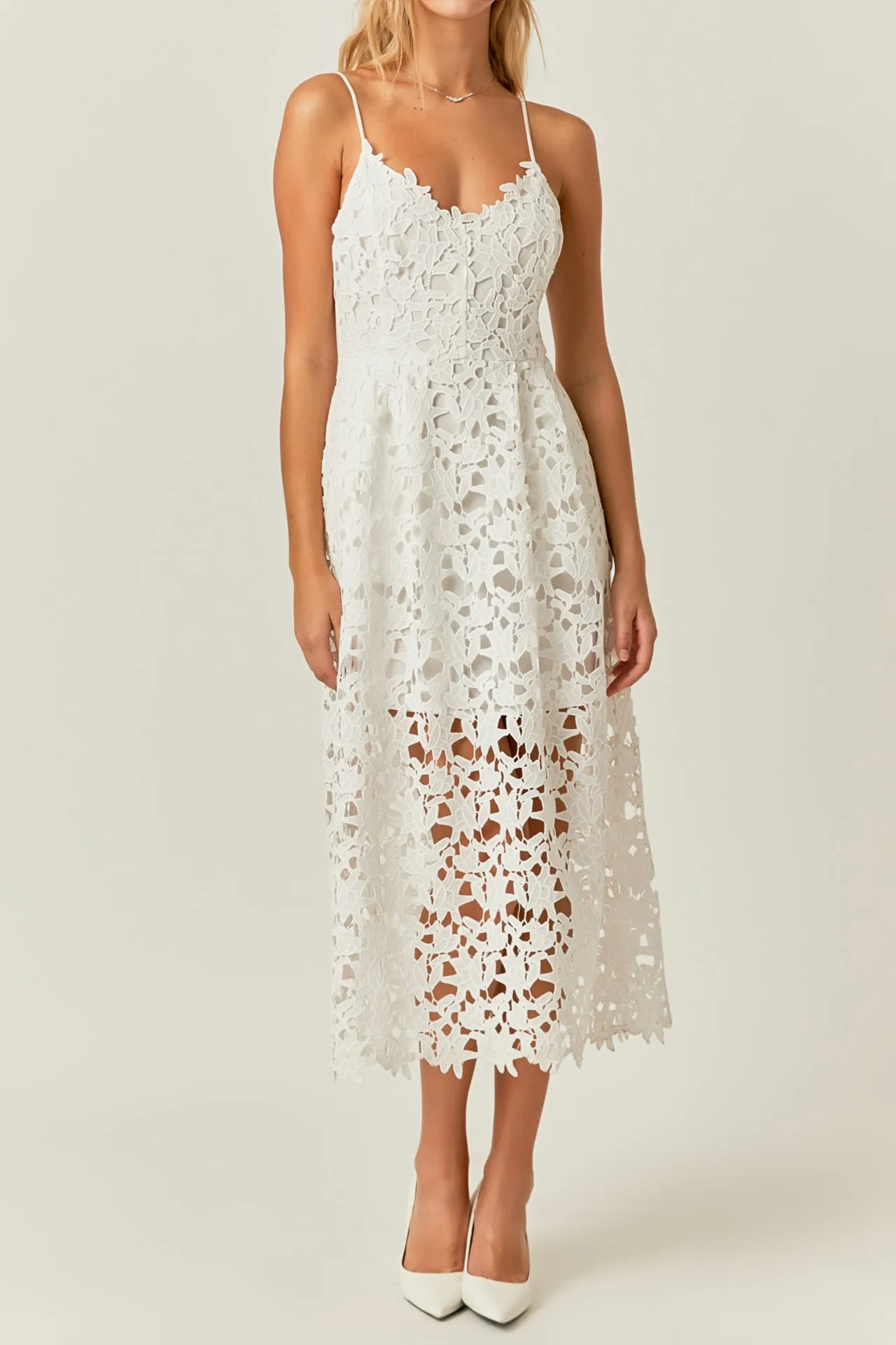 Lace Cami Midi Dress